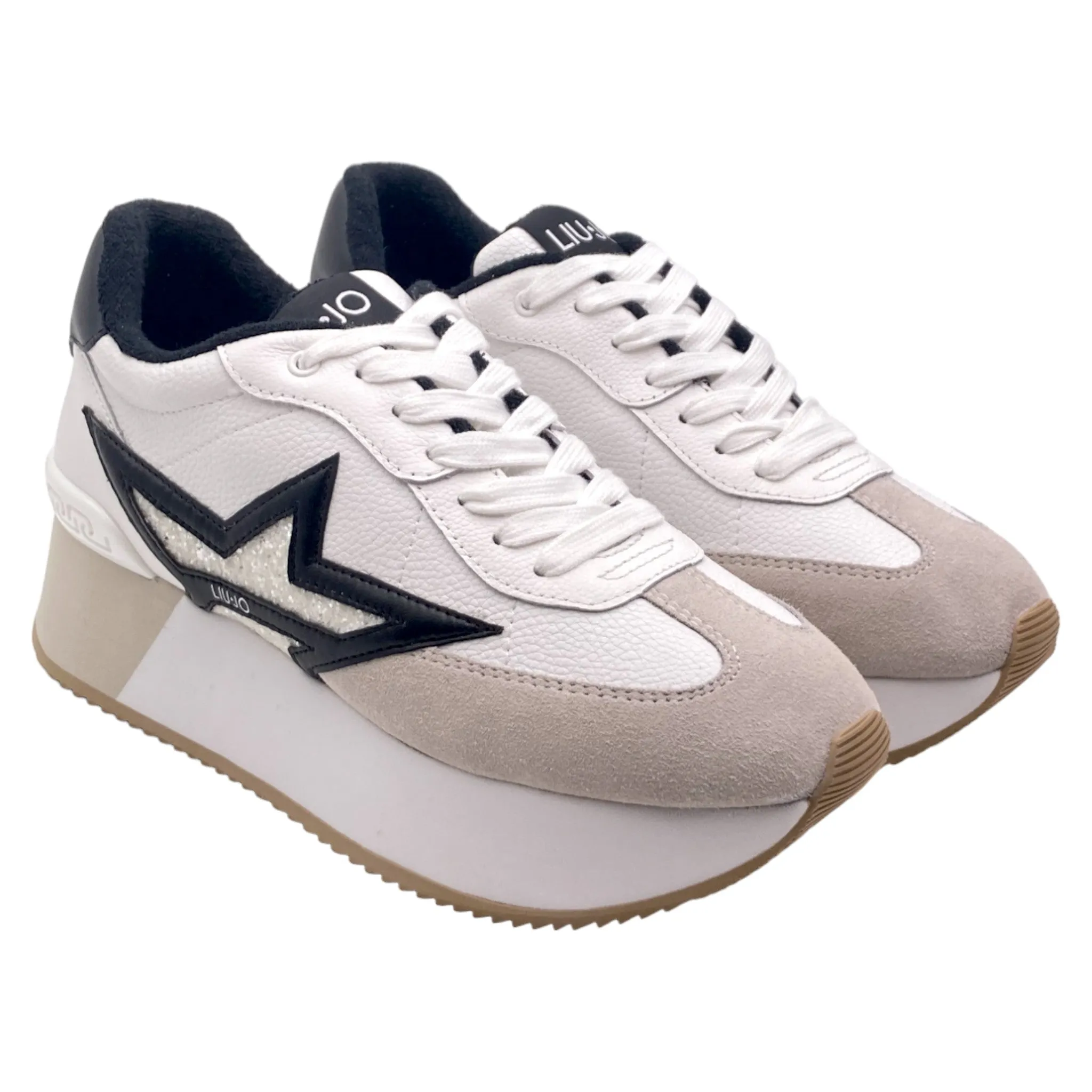Sneaker Donna Liu jo DREAMY 03 tumbled calf leather white/black