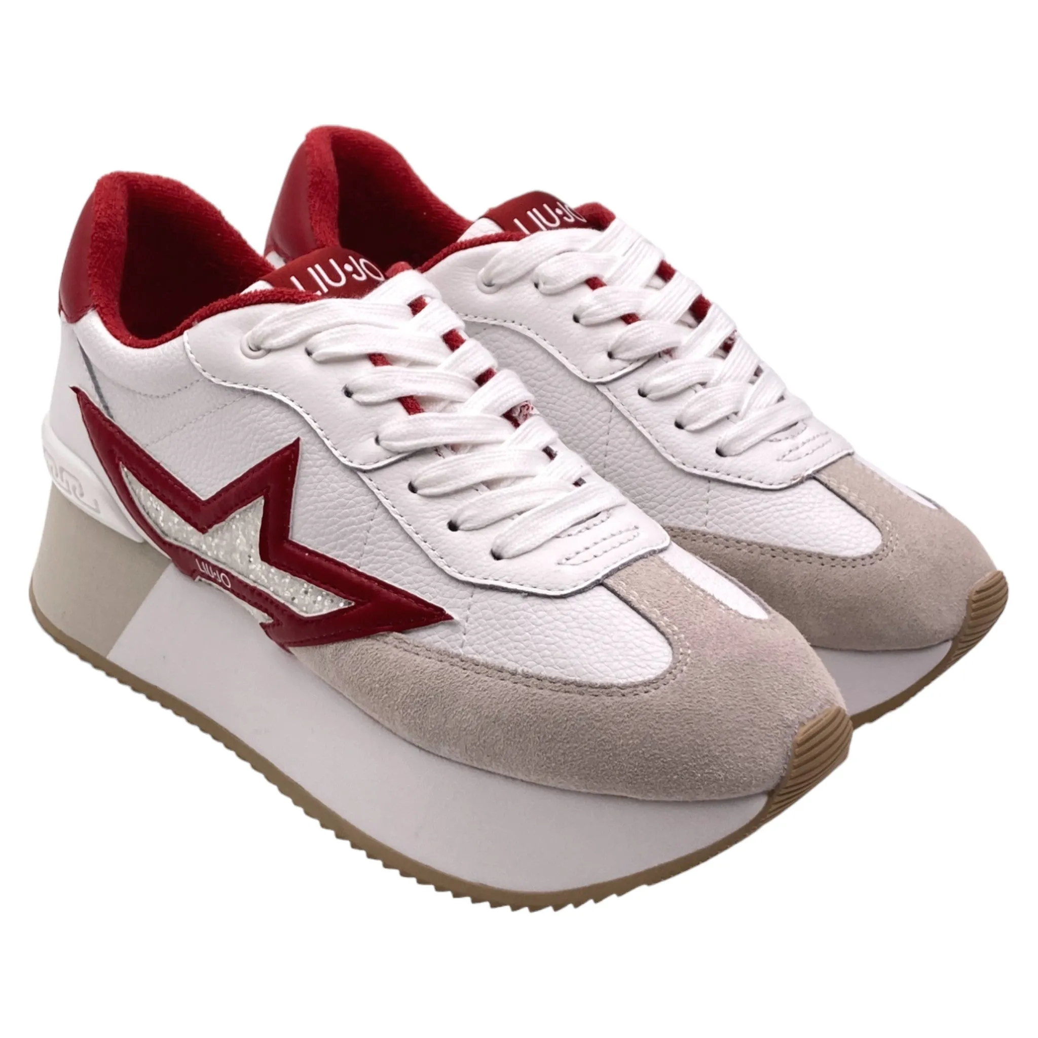 Sneaker Donna Liu jo DREAMY 03 tumbled calf leather white/red