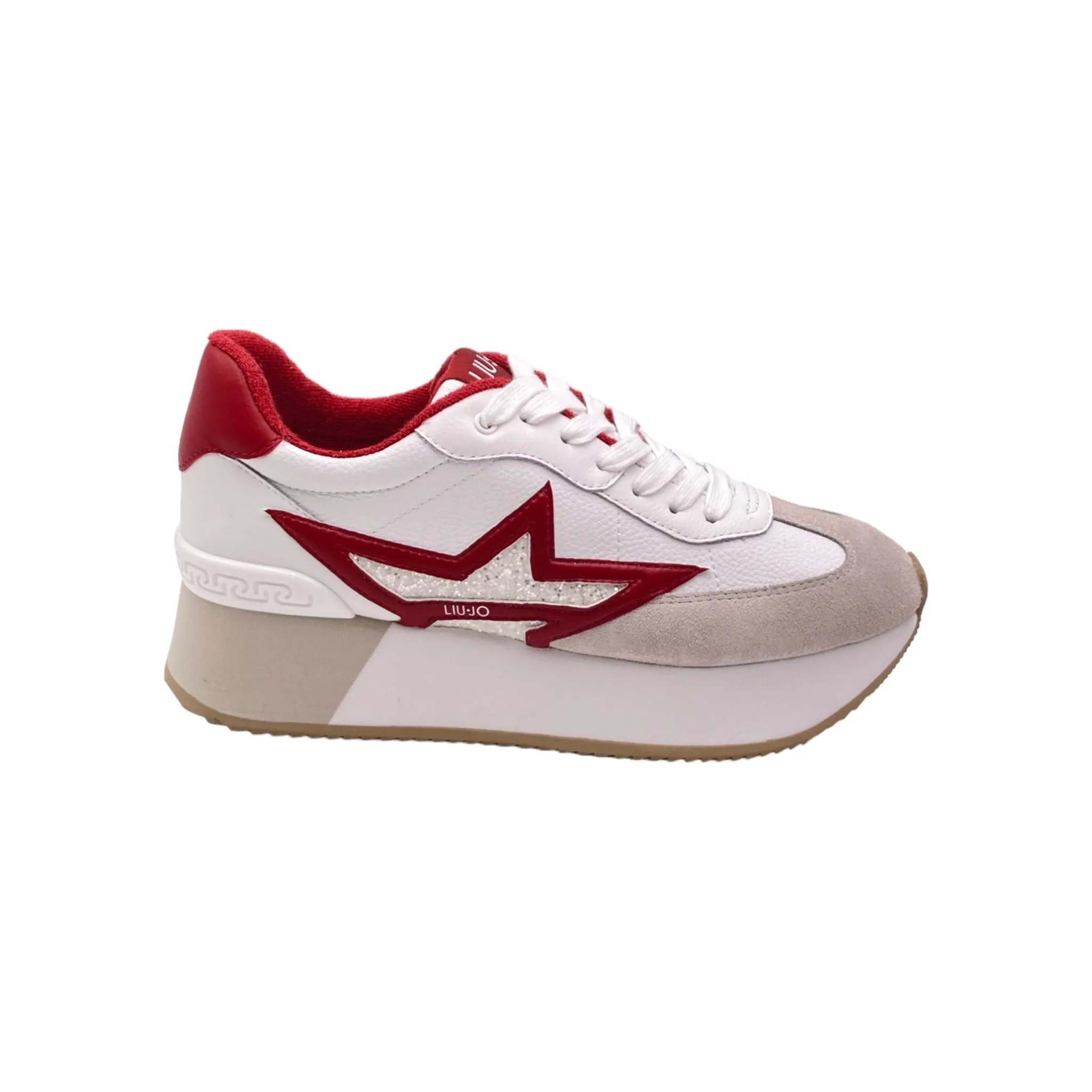 Sneaker Donna Liu jo DREAMY 03 tumbled calf leather white/red