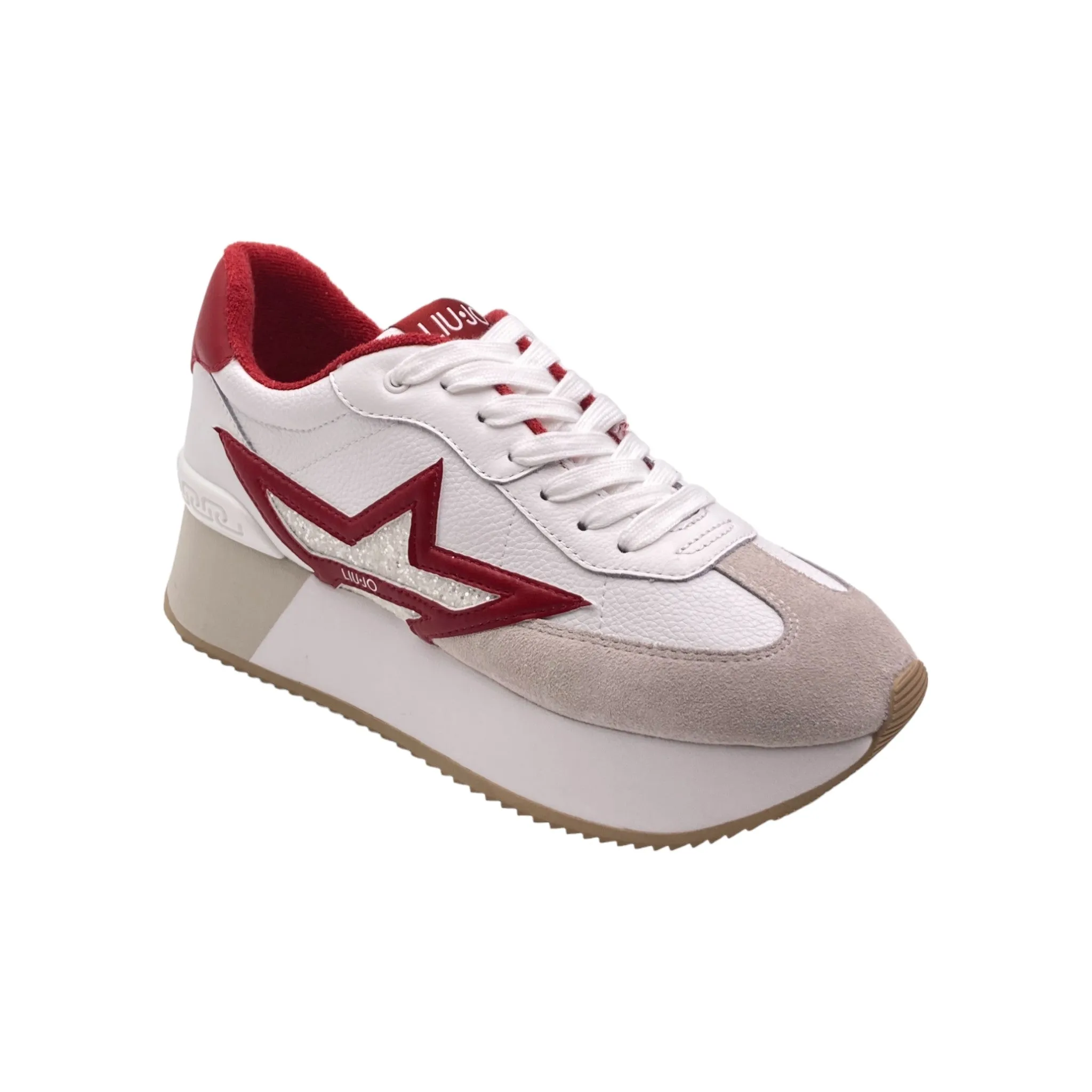 Sneaker Donna Liu jo DREAMY 03 tumbled calf leather white/red