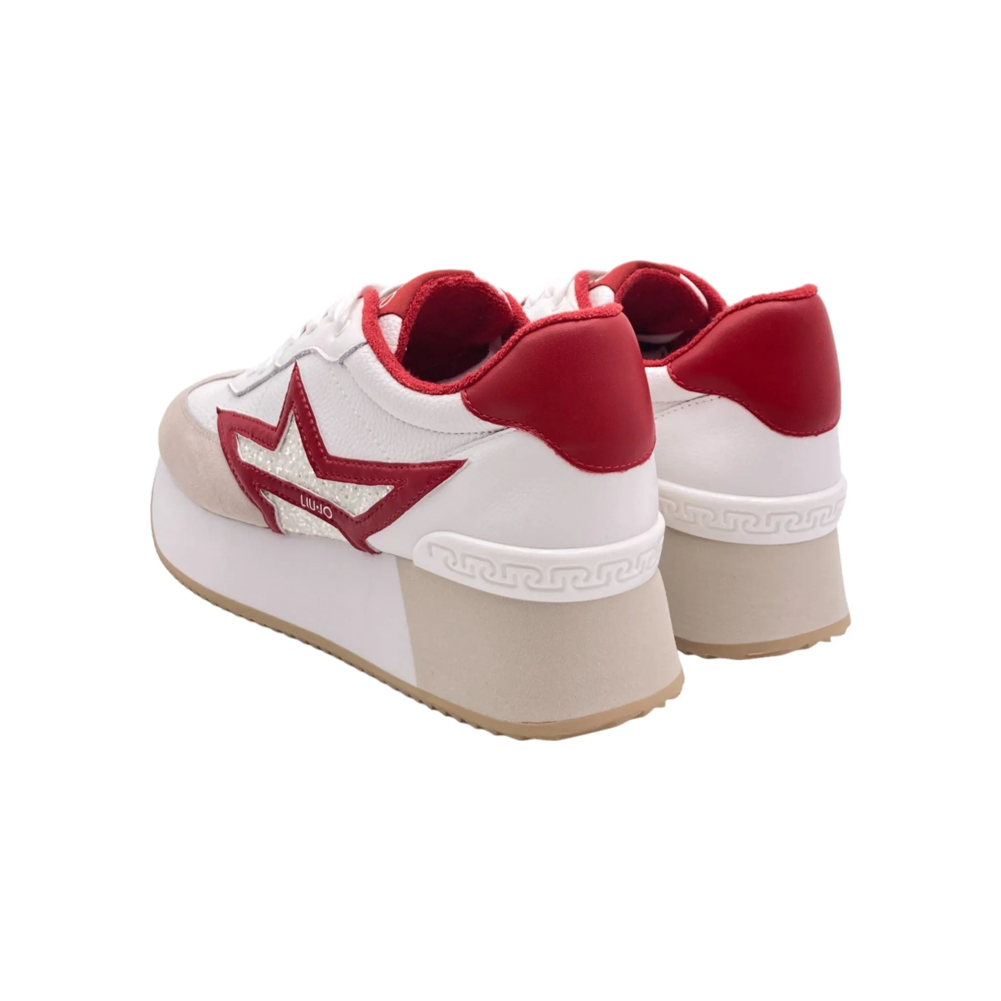 Sneaker Donna Liu jo DREAMY 03 tumbled calf leather white/red