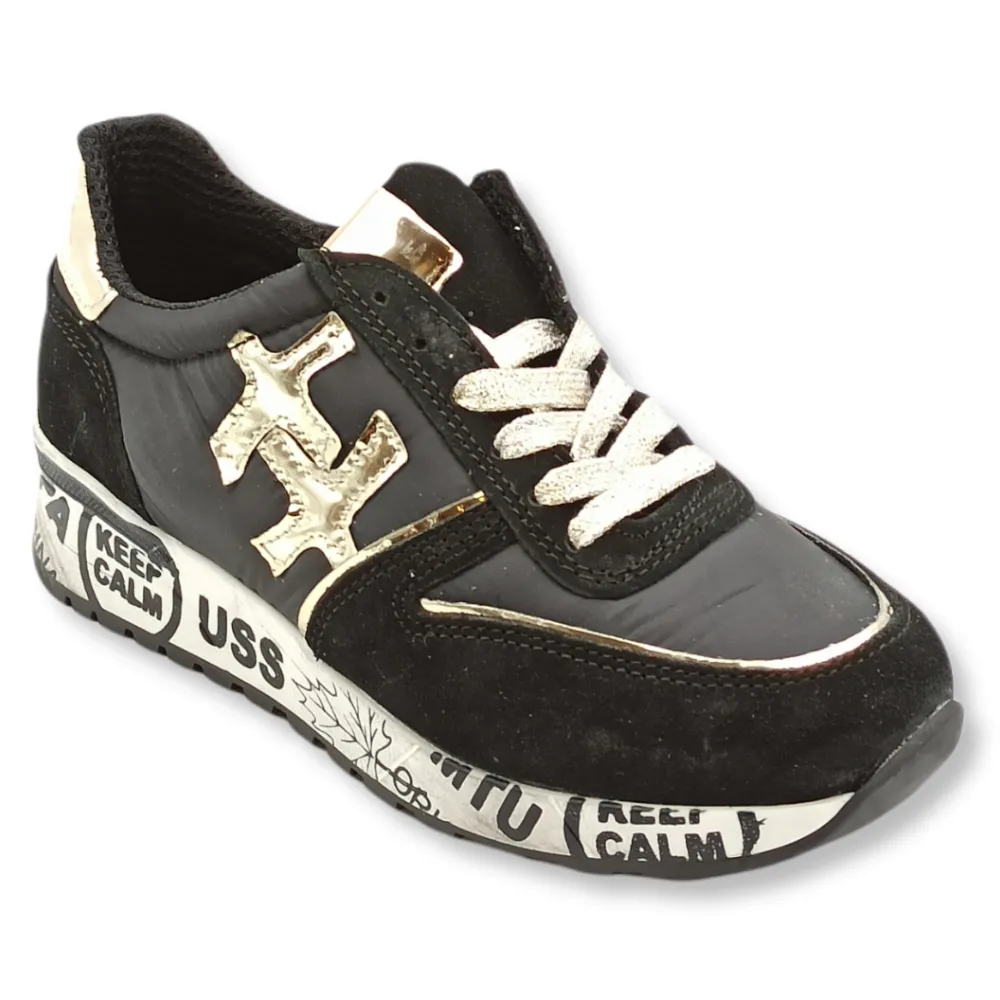 Sneaker donna pelle D. Scudieri PRD NERO MIRROR