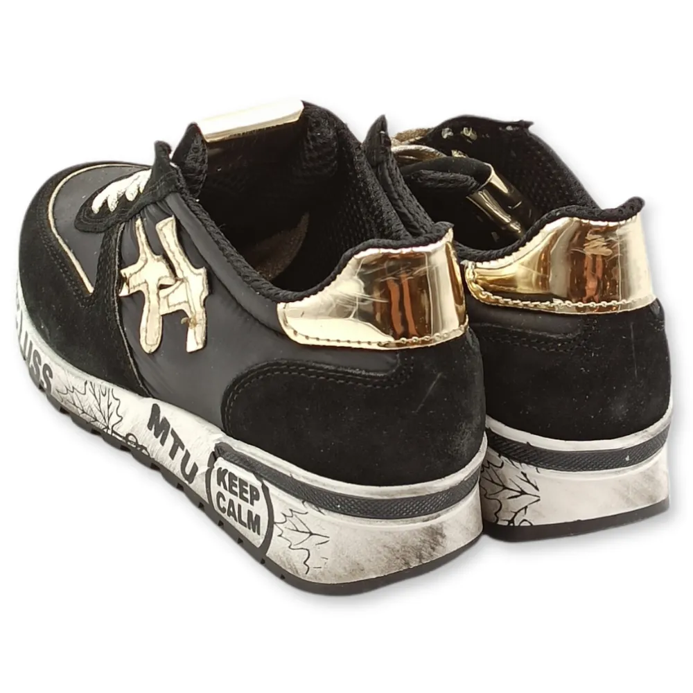Sneaker donna pelle D. Scudieri PRD NERO MIRROR