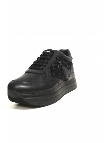 Sneaker LUMBERJACK HILDA SWA0312 Pelle nera suola rialzata