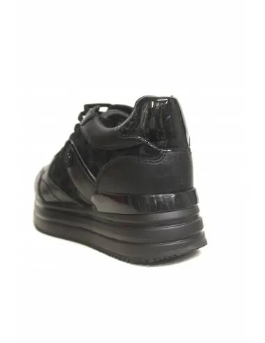 Sneaker LUMBERJACK HILDA SWA0312 Pelle nera suola rialzata
