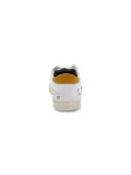 Sneakers D.A.T.E. HILL LOW CALF WHITE-ORANGE in pelle e camoscio bianco e arancio