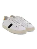 Sneakers D.A.T.E. HILL LOW CALF WHITE-ORANGE in pelle e camoscio bianco e arancio