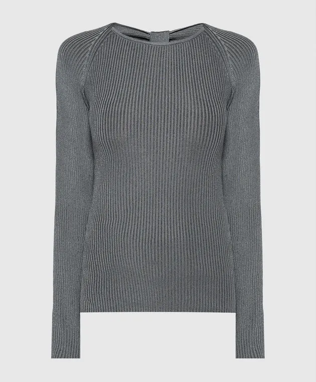 Solotre Maglione grigio a coste M3B0005