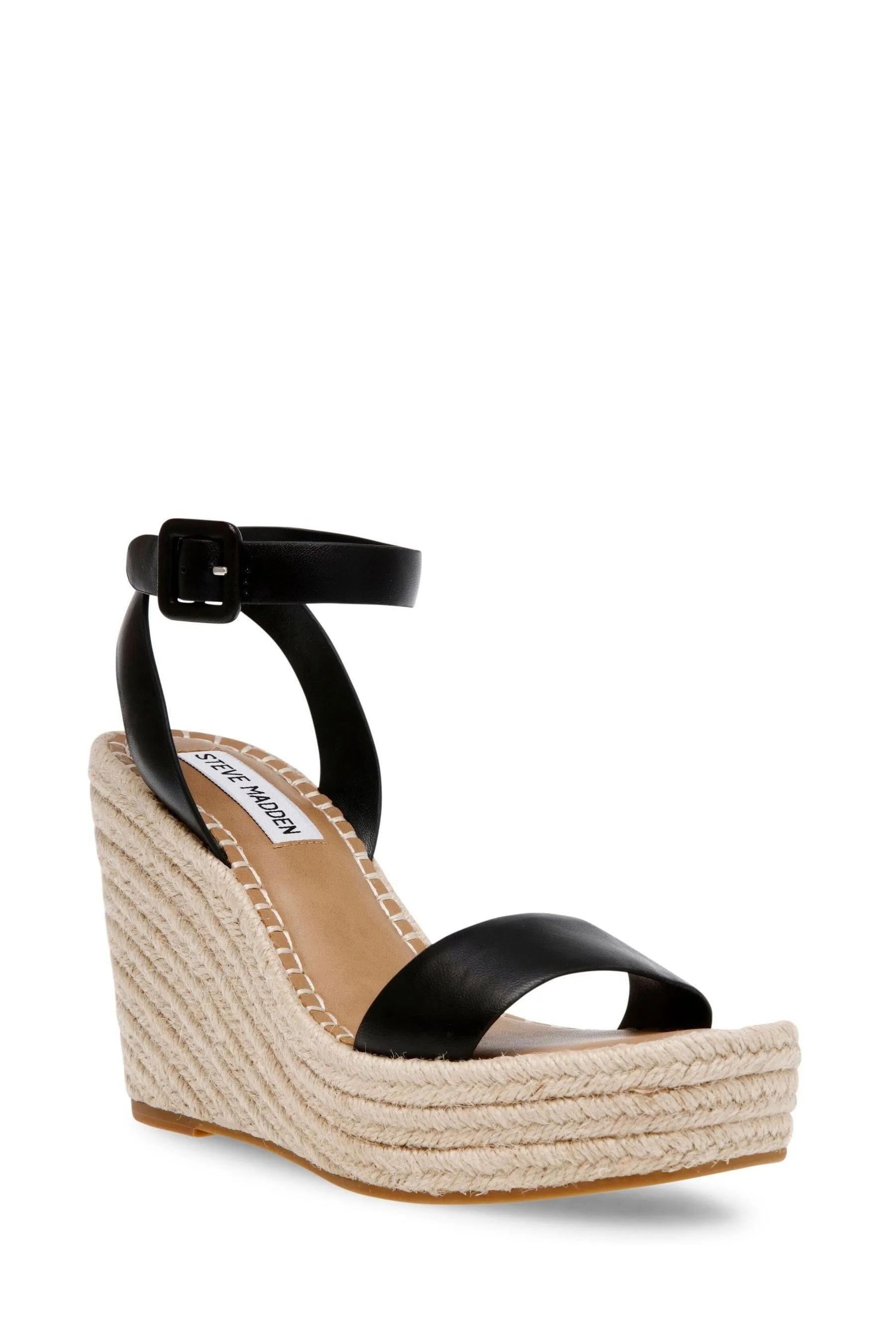Steve Madden - Sandali in pelle con zeppa