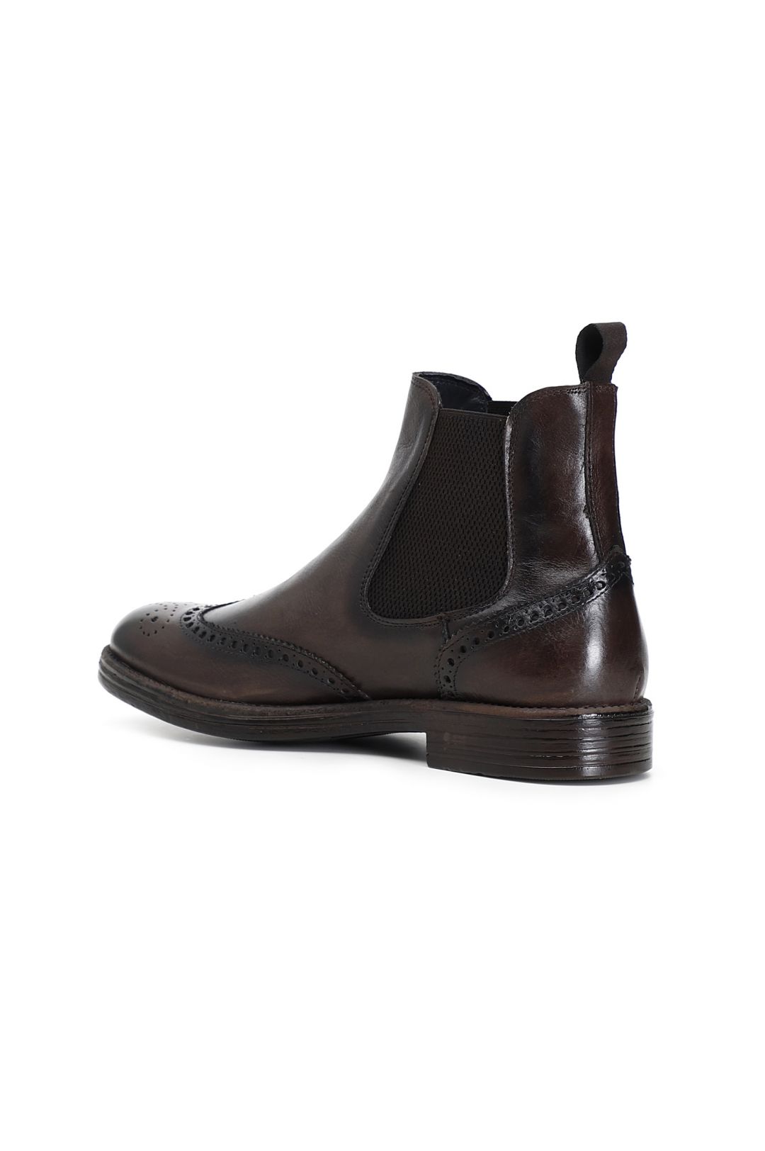 stivaletti con rifinture all' inglese in pelle