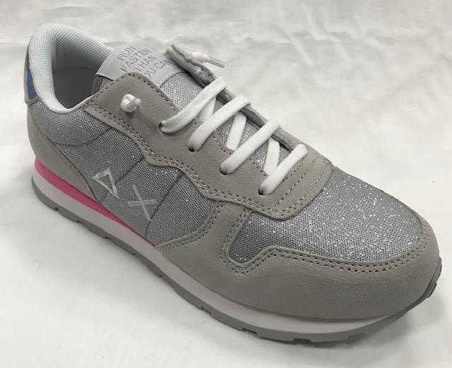 Sun 68 Ally glitter Girl's light gray girls' sneakers