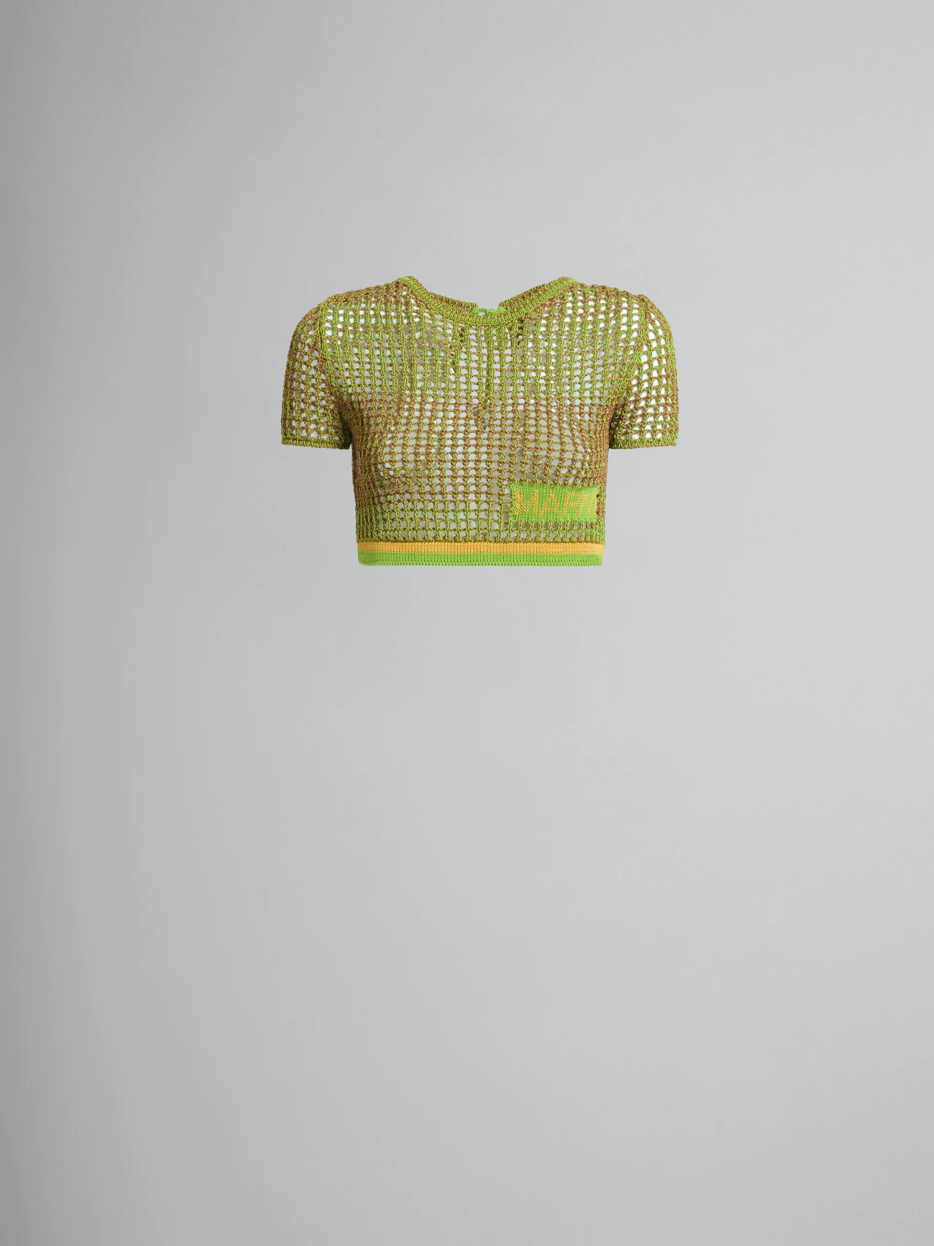 T-shirt a rete in cotone biologico verde