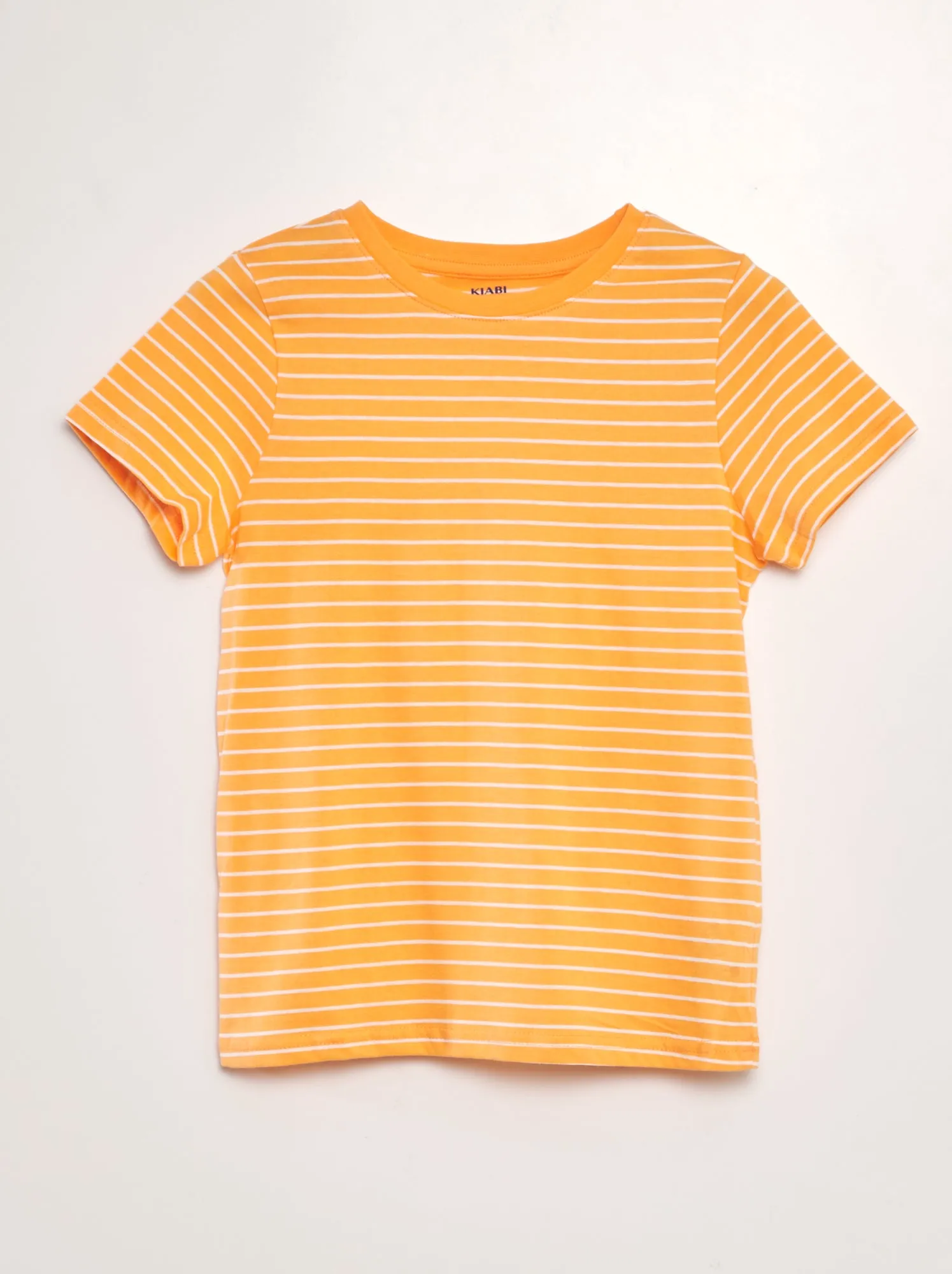 T-shirt a righe - ARANCIONE