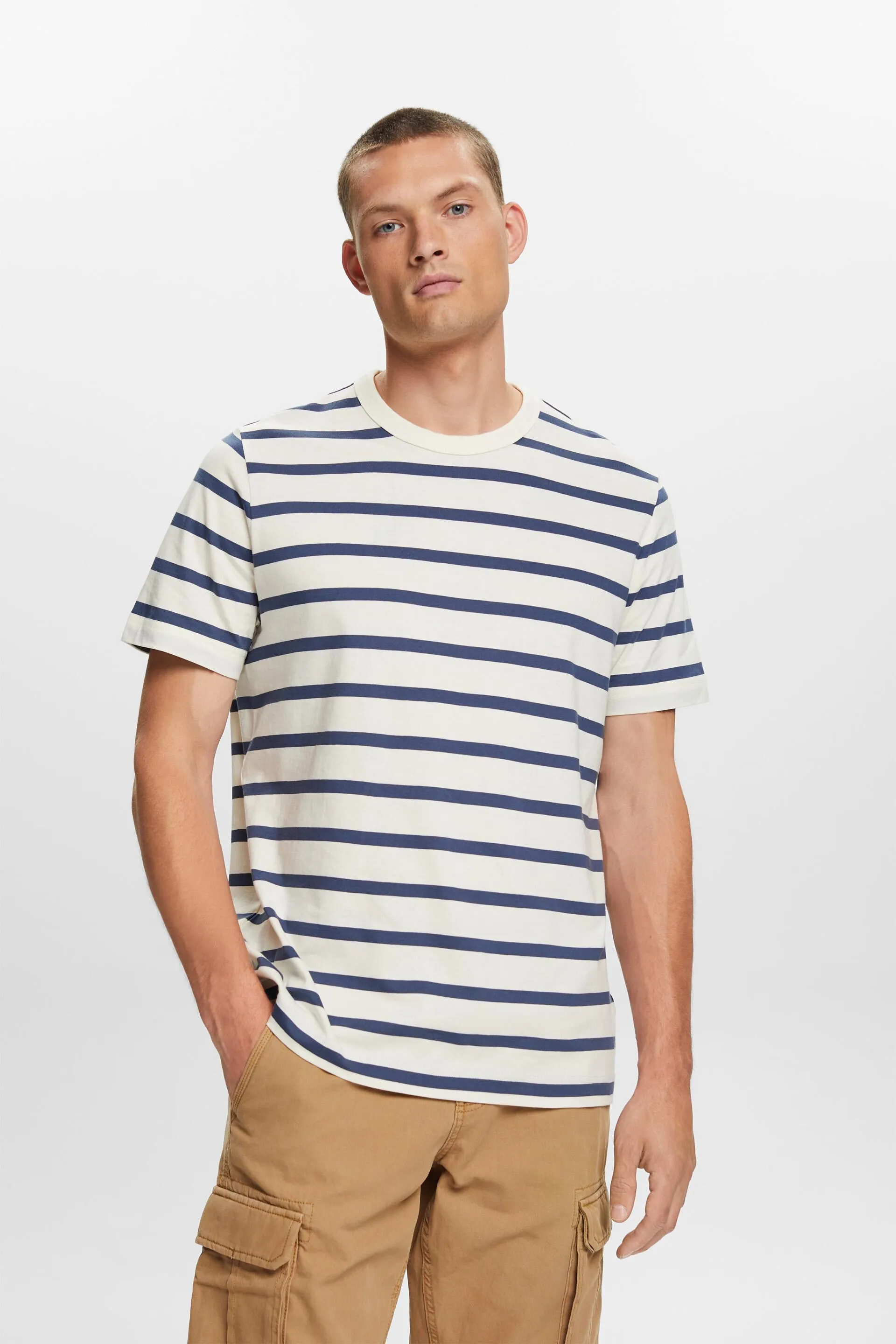 T-shirt a righe in jersey di cotone