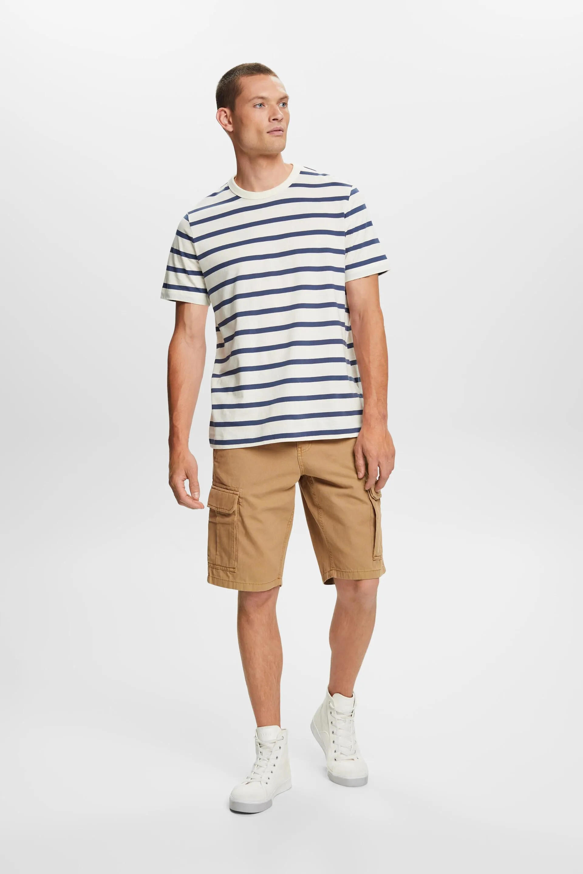 T-shirt a righe in jersey di cotone