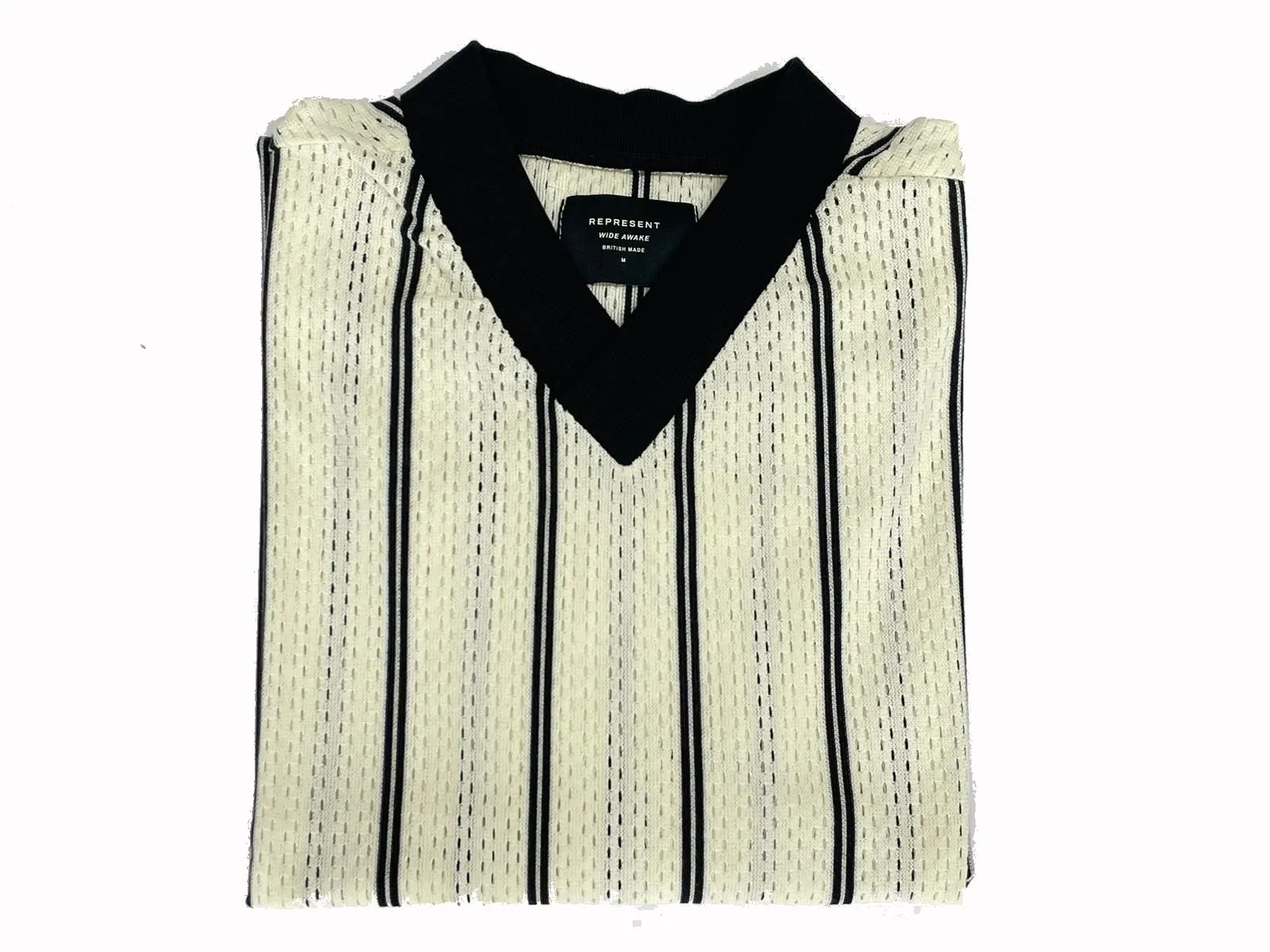 T-SHIRT A RIGHE TRAFORATA IN COTONE