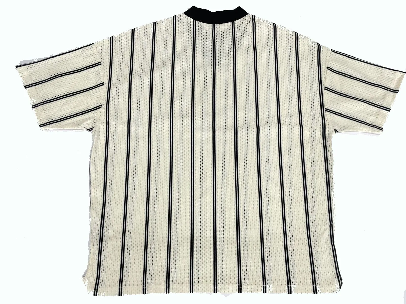 T-SHIRT A RIGHE TRAFORATA IN COTONE