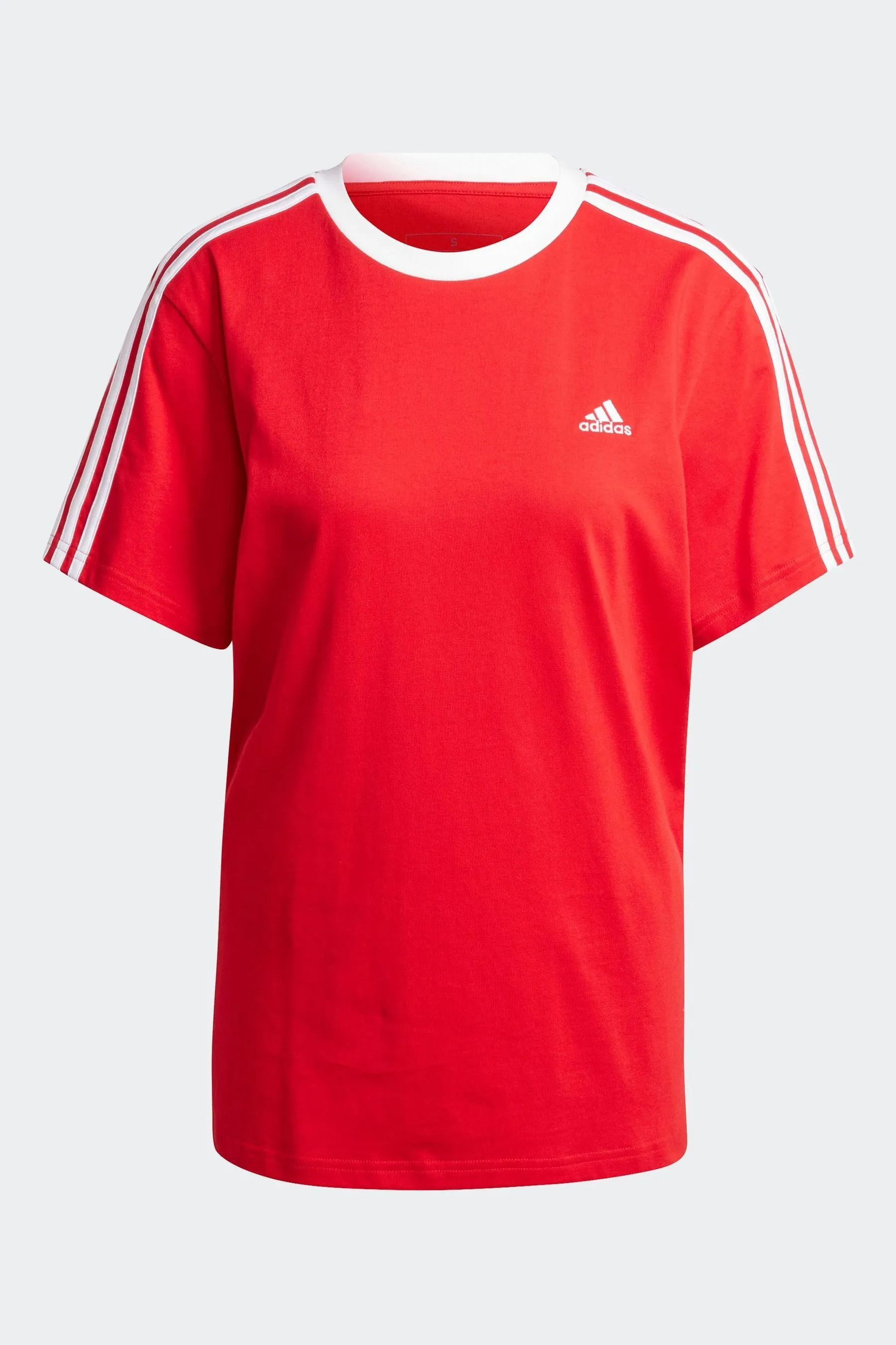 T-shirt adidas con logo 3 A righe Boyfriend