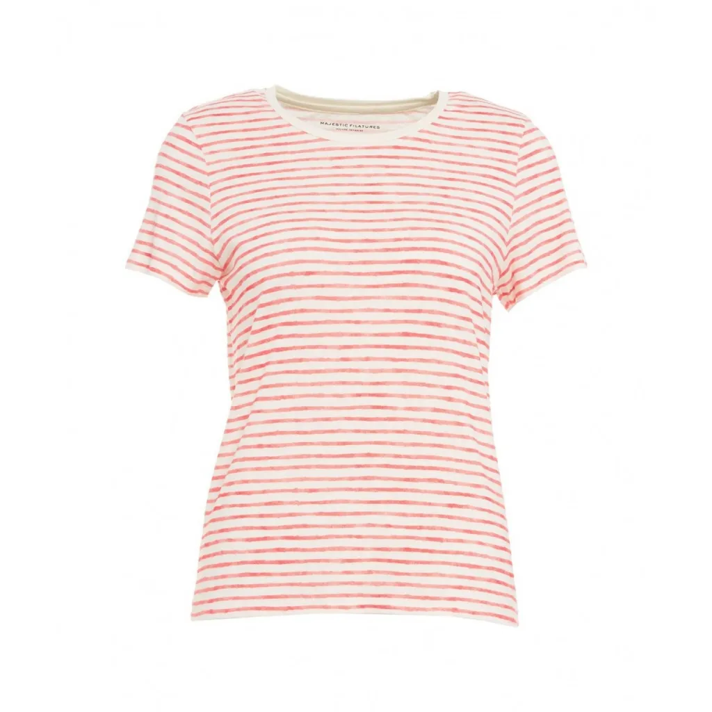T-shirt con motivo a righe rosso
