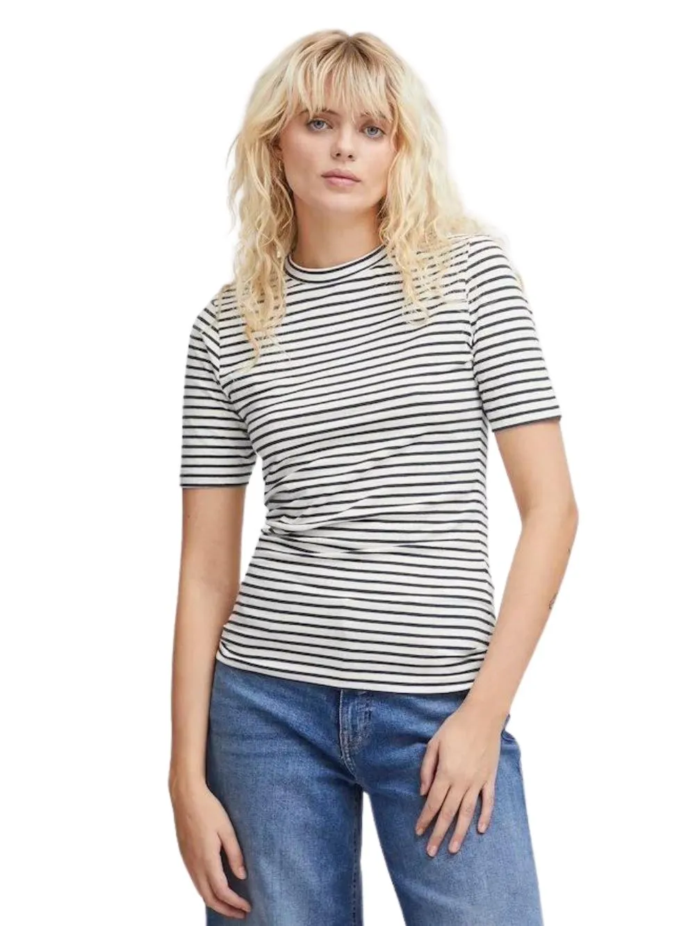 T-shirt Donna a righe Bianco e Nero