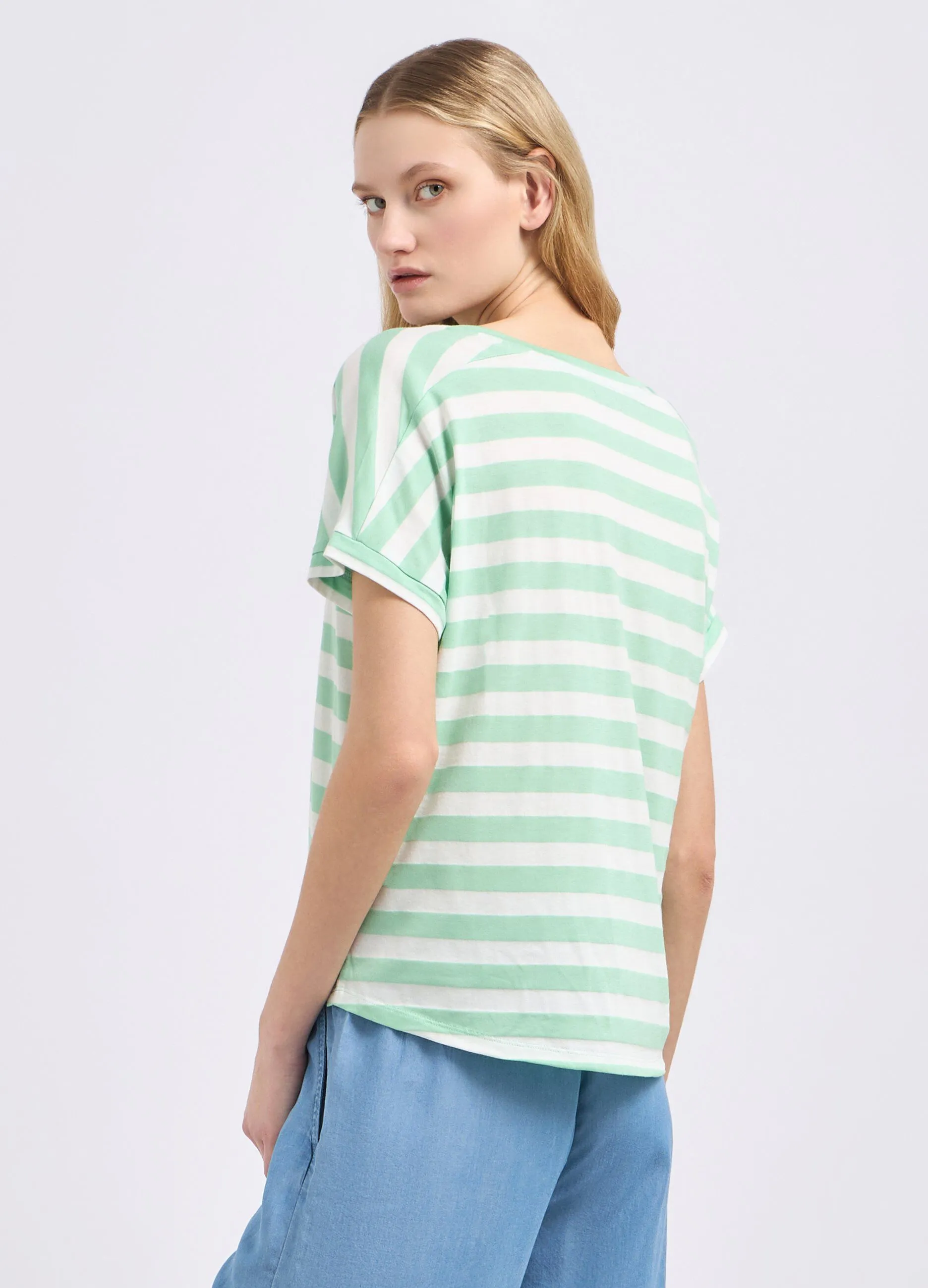 T-shirt in cotone a righe donna