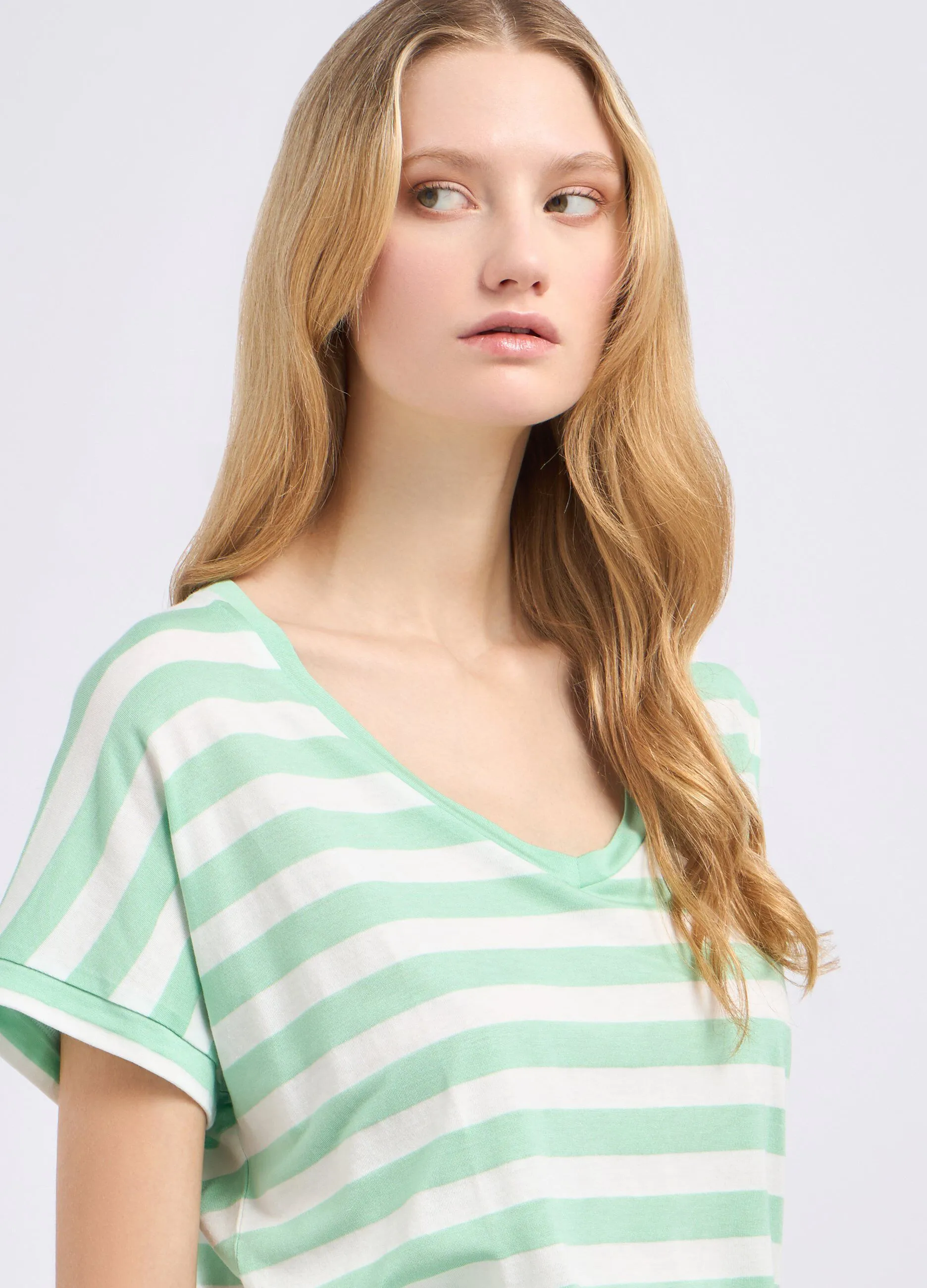 T-shirt in cotone a righe donna