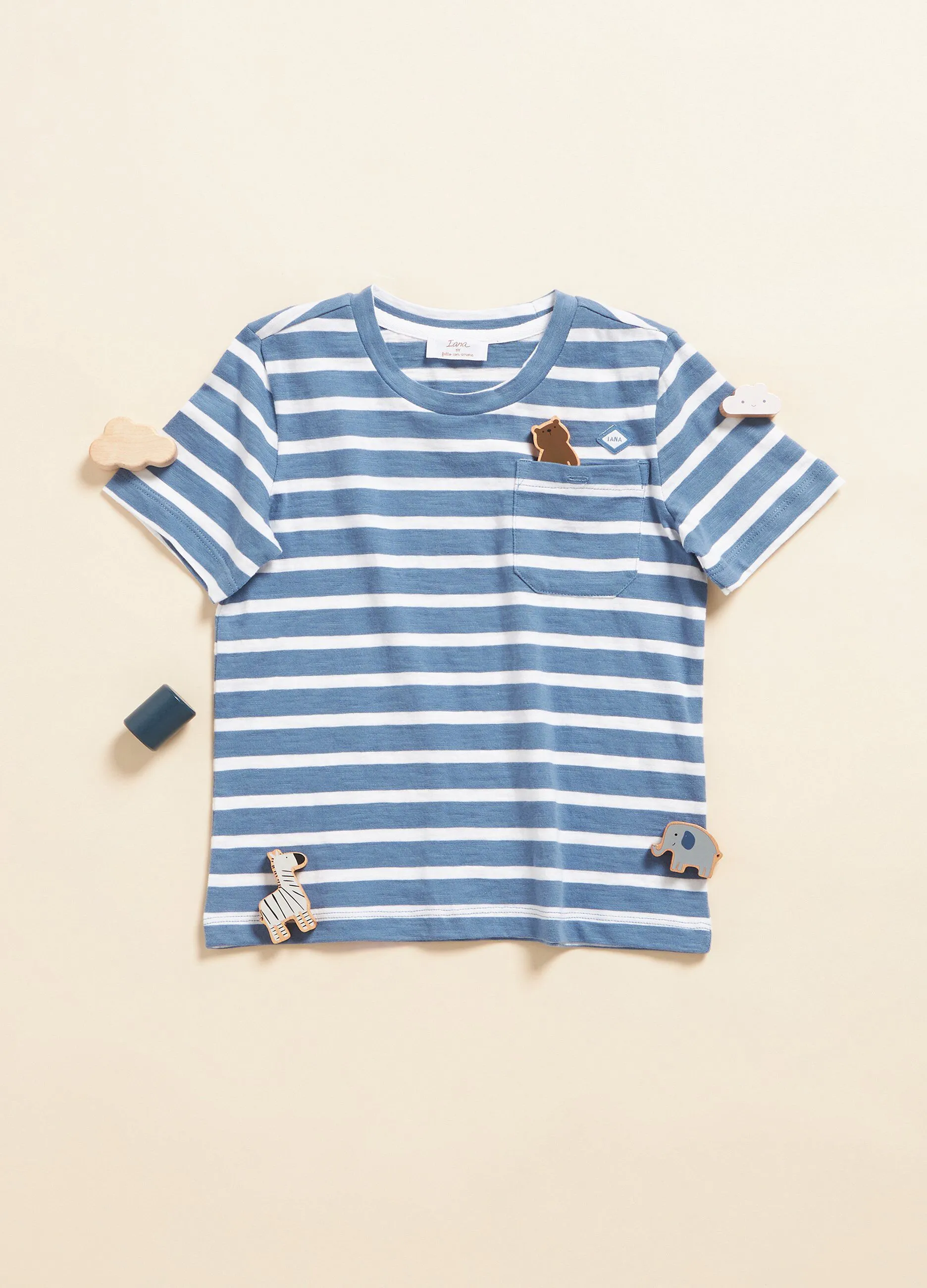 T-shirt in puro cotone a righe IANA