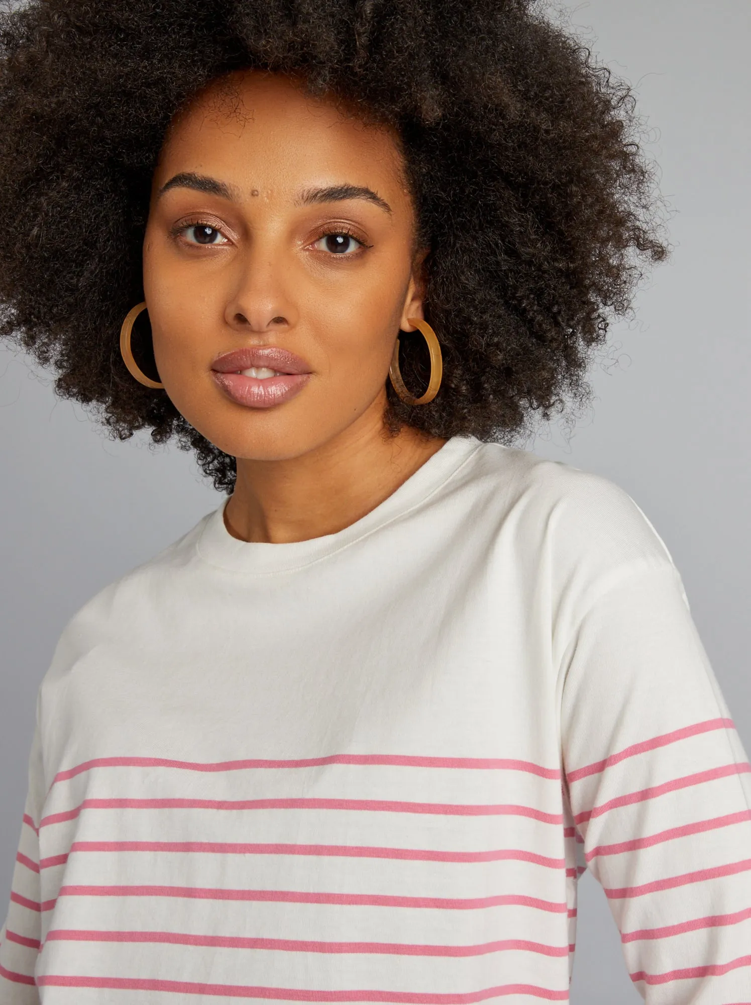 T-shirt per l'allattamento a righe - ROSA
