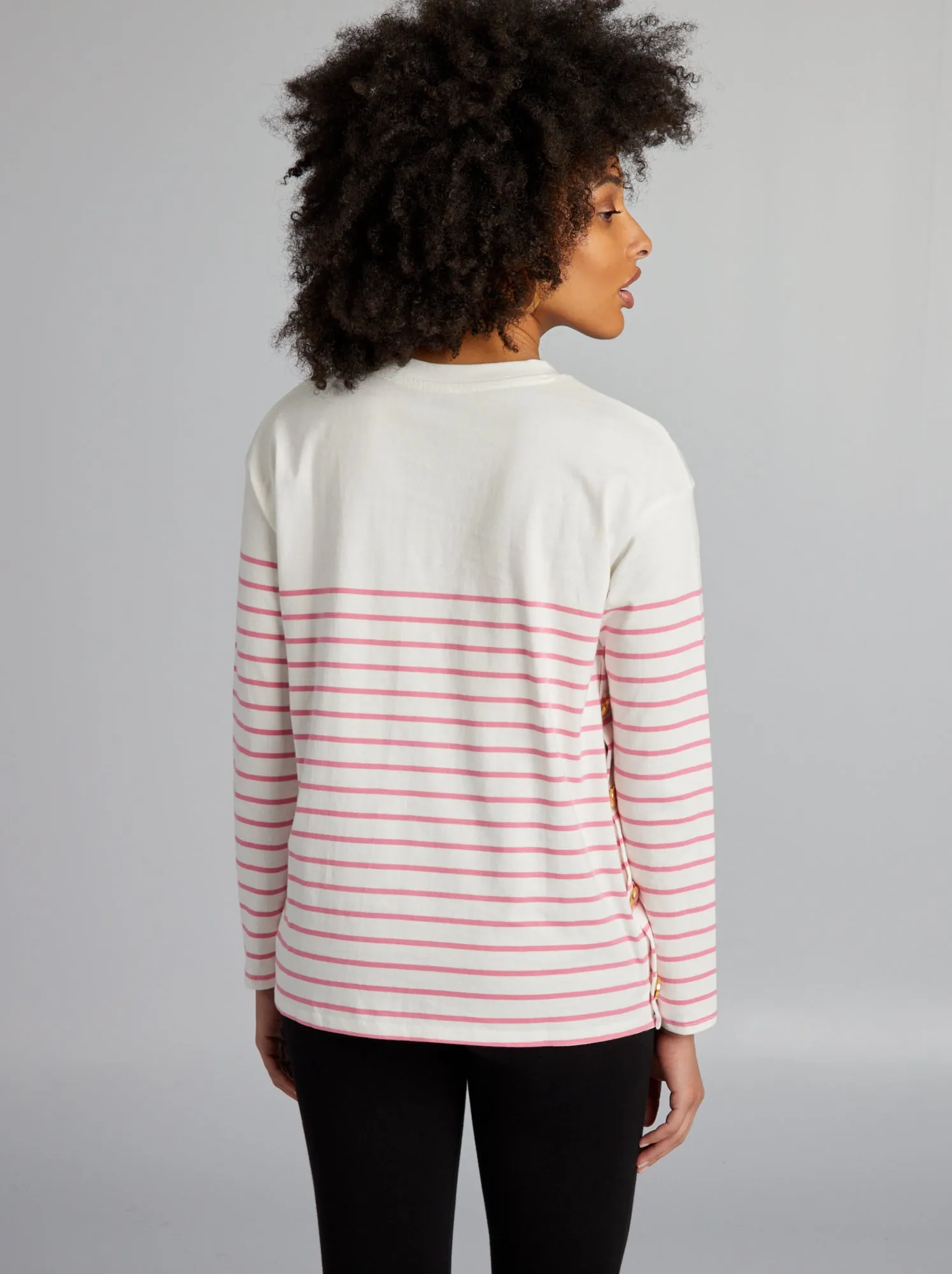 T-shirt per l'allattamento a righe - ROSA