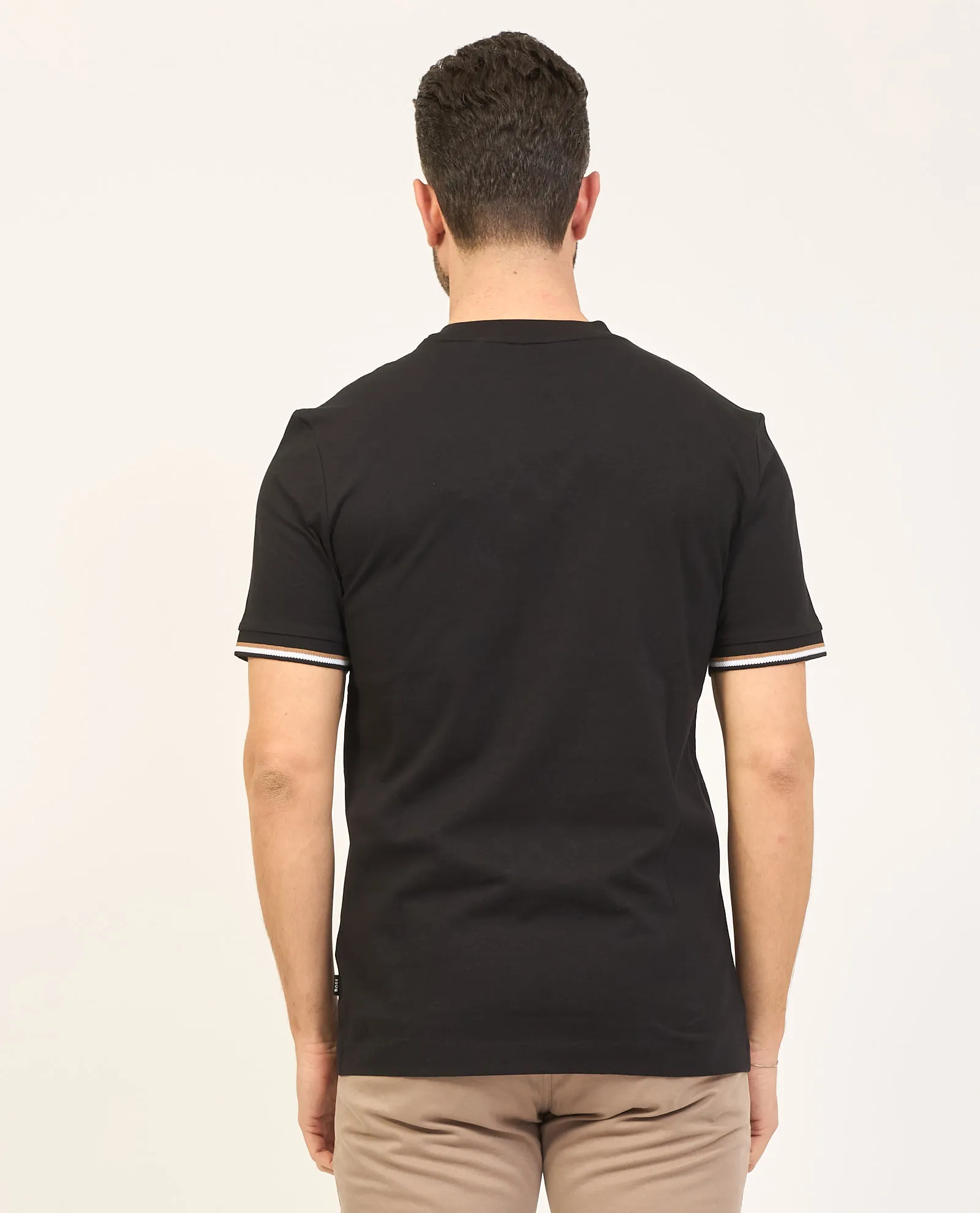 T-shirt uomo Boss girocollo con righe sulle maniche