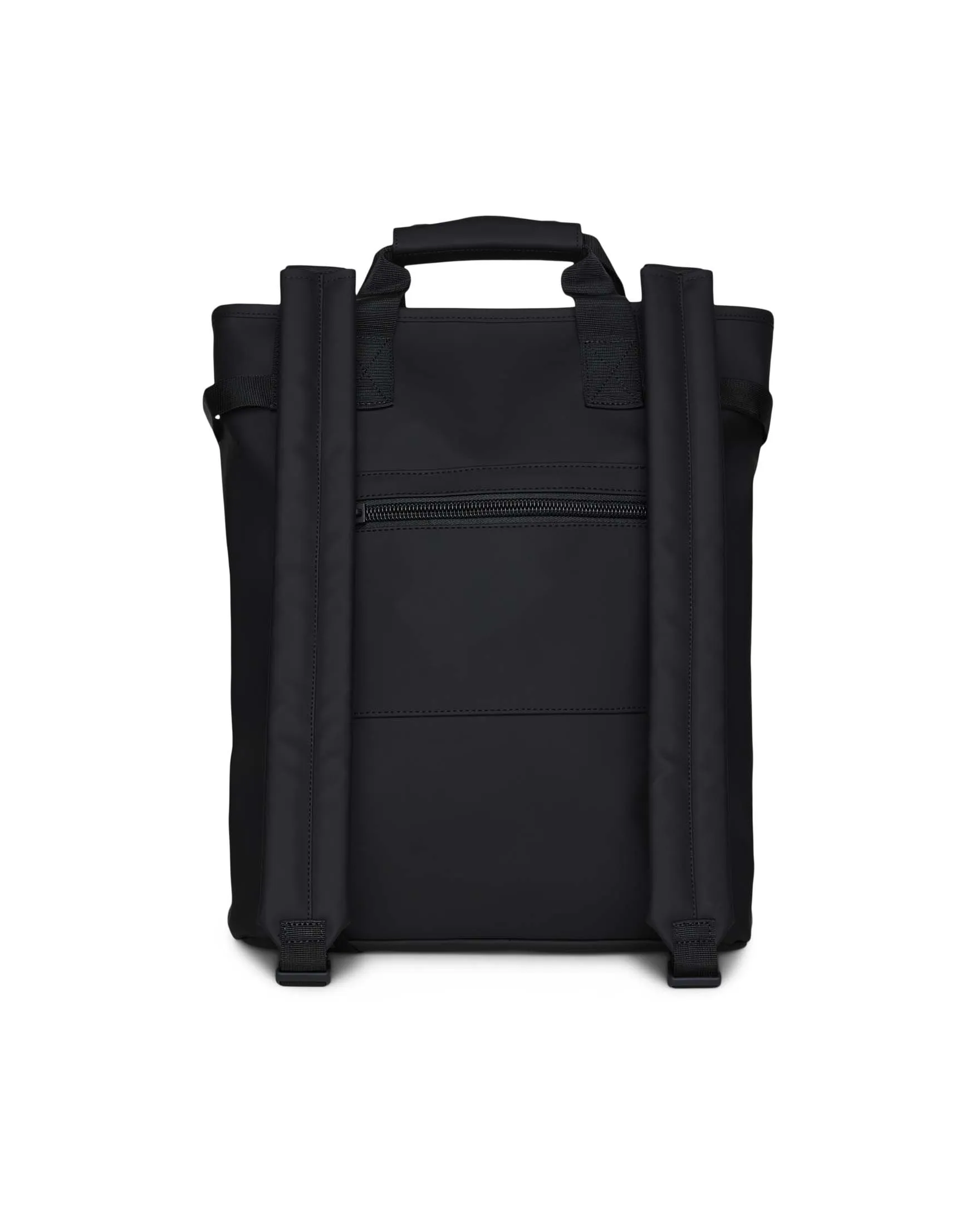 Texel Tote Backpack nera in tessuto impermeabile effetto gommato