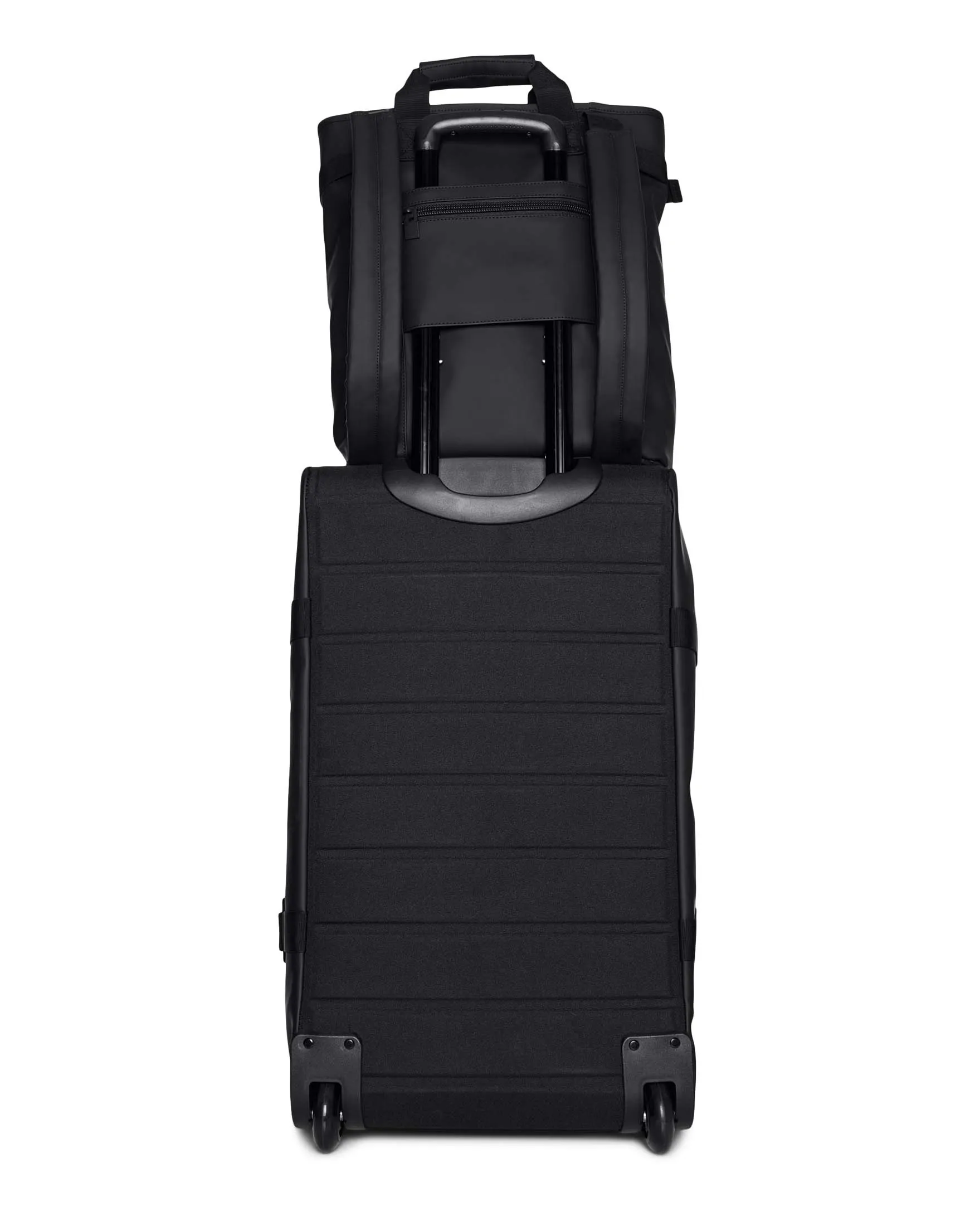 Texel Tote Backpack nera in tessuto impermeabile effetto gommato