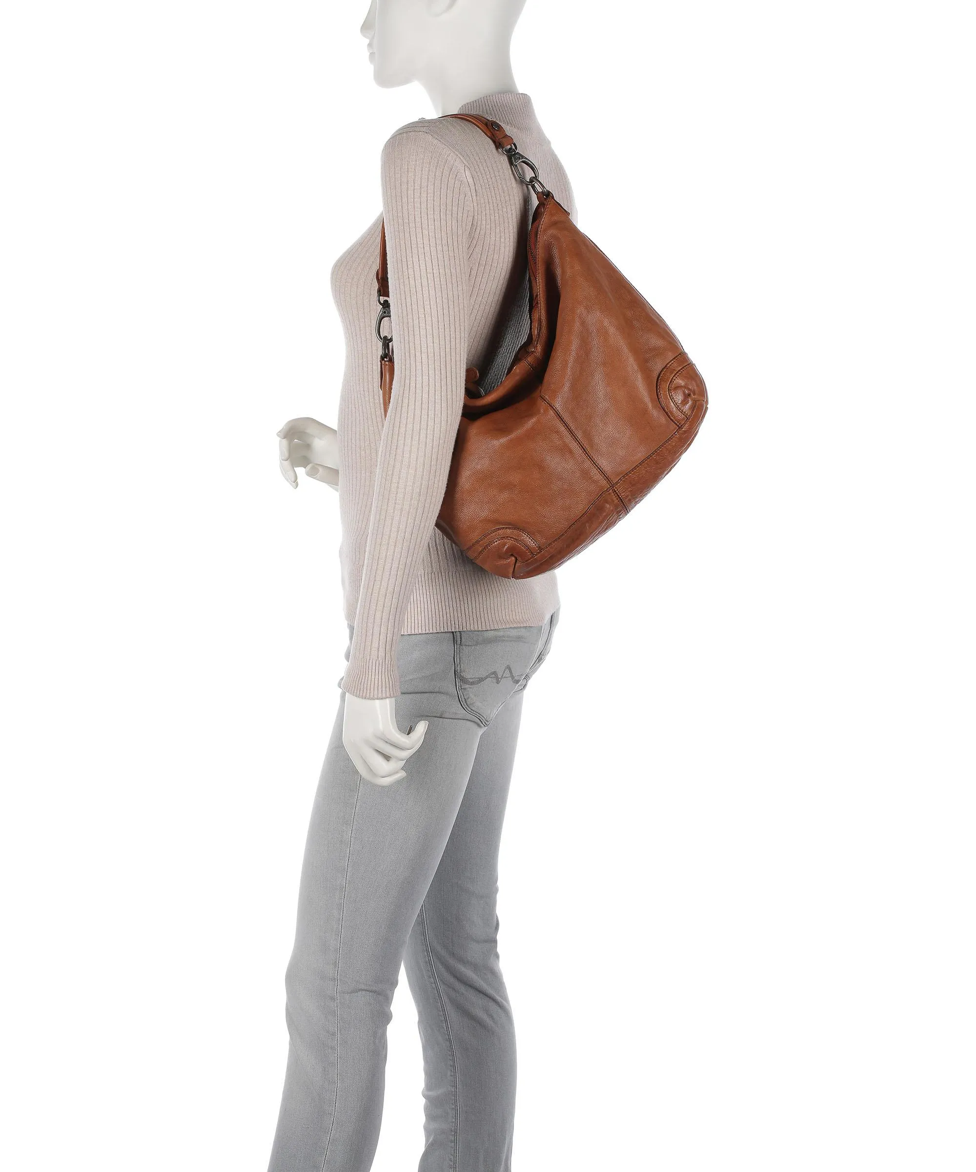  The Chesterfield Brand Abby Borsa hobo pelle di vacchetta grana cognac  