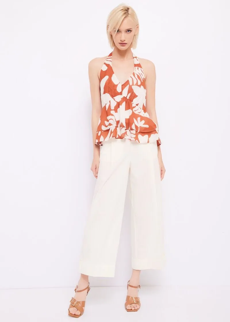 Top in voile con stampa