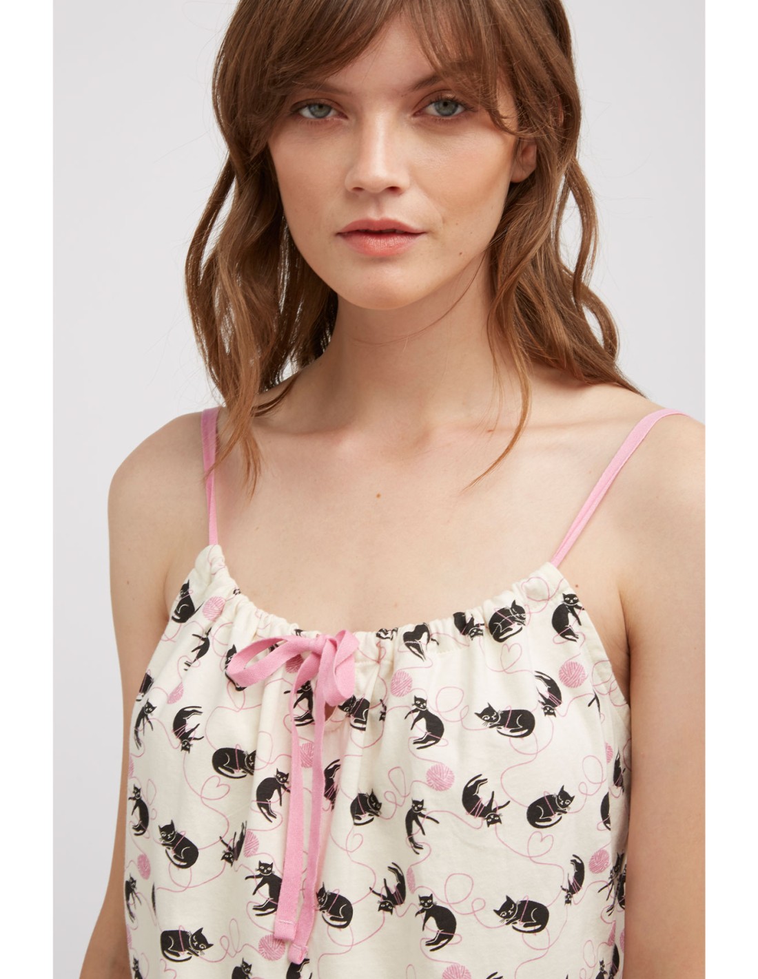TOP PIGIAMA IN COTONE BIOLOGICO "CAT"