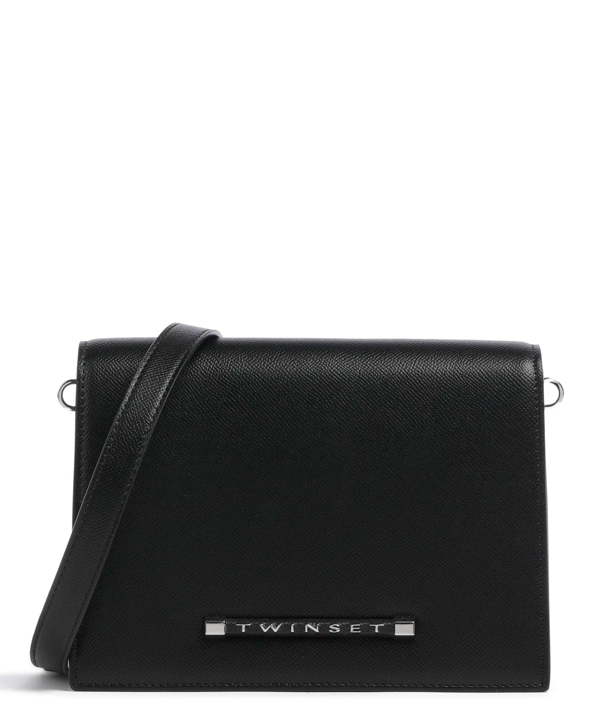  Twinset Lettering 2.0 Borsa a tracolla pelle sintetica nero  