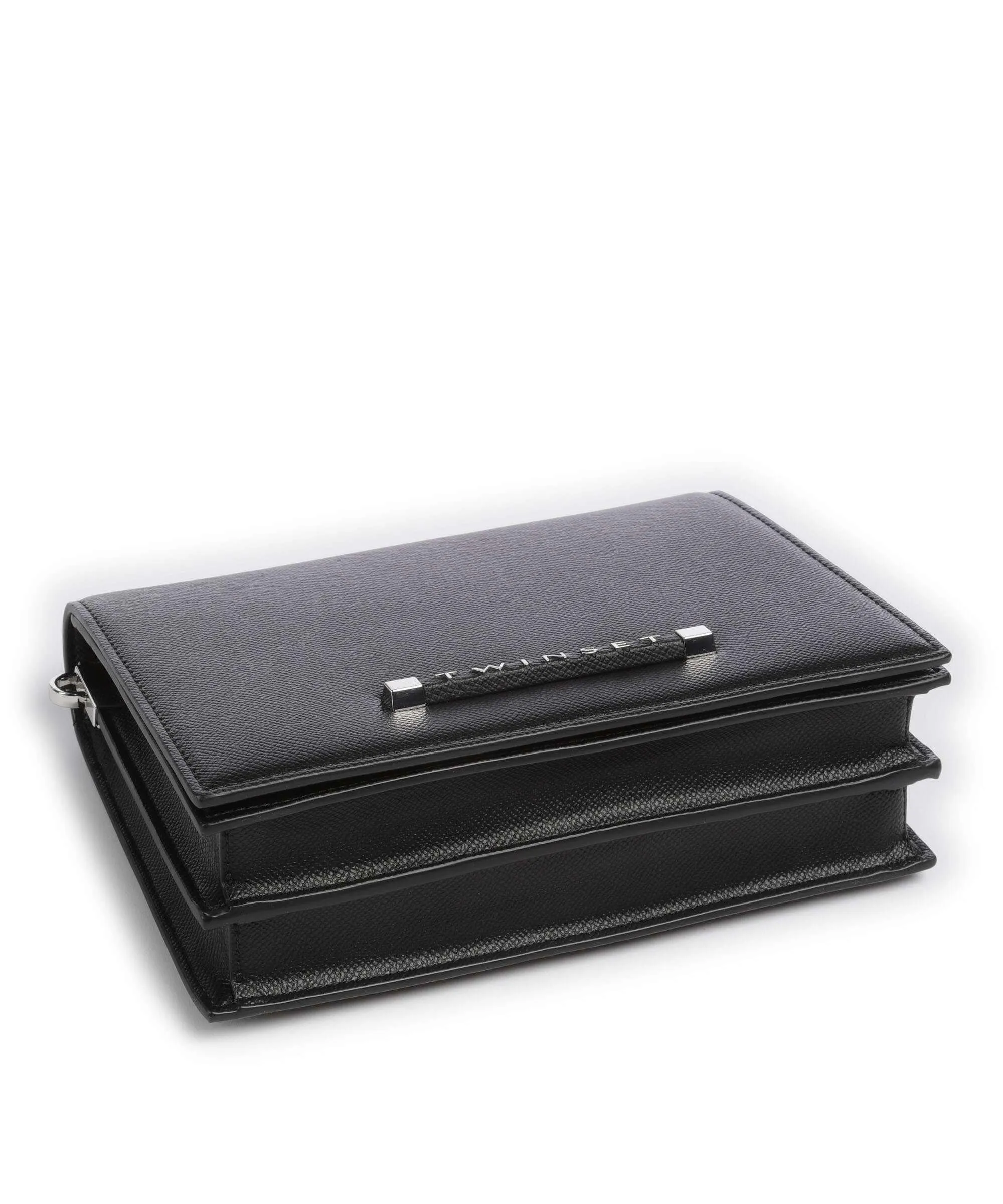  Twinset Lettering 2.0 Borsa a tracolla pelle sintetica nero  