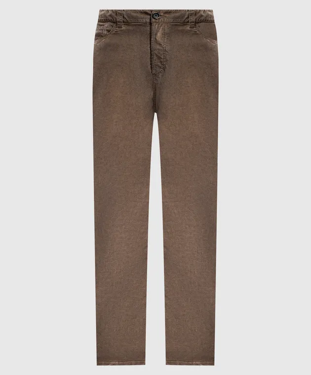 UMA WANG Pantaloni in velluto beige albero UP3034