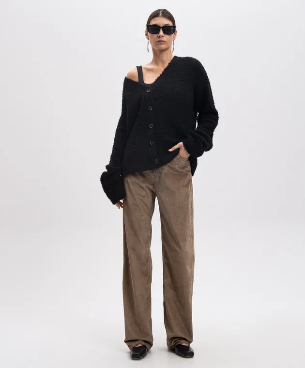 UMA WANG Pantaloni in velluto beige albero UP3034