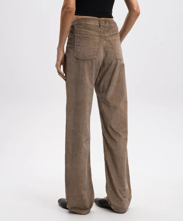 UMA WANG Pantaloni in velluto beige albero UP3034