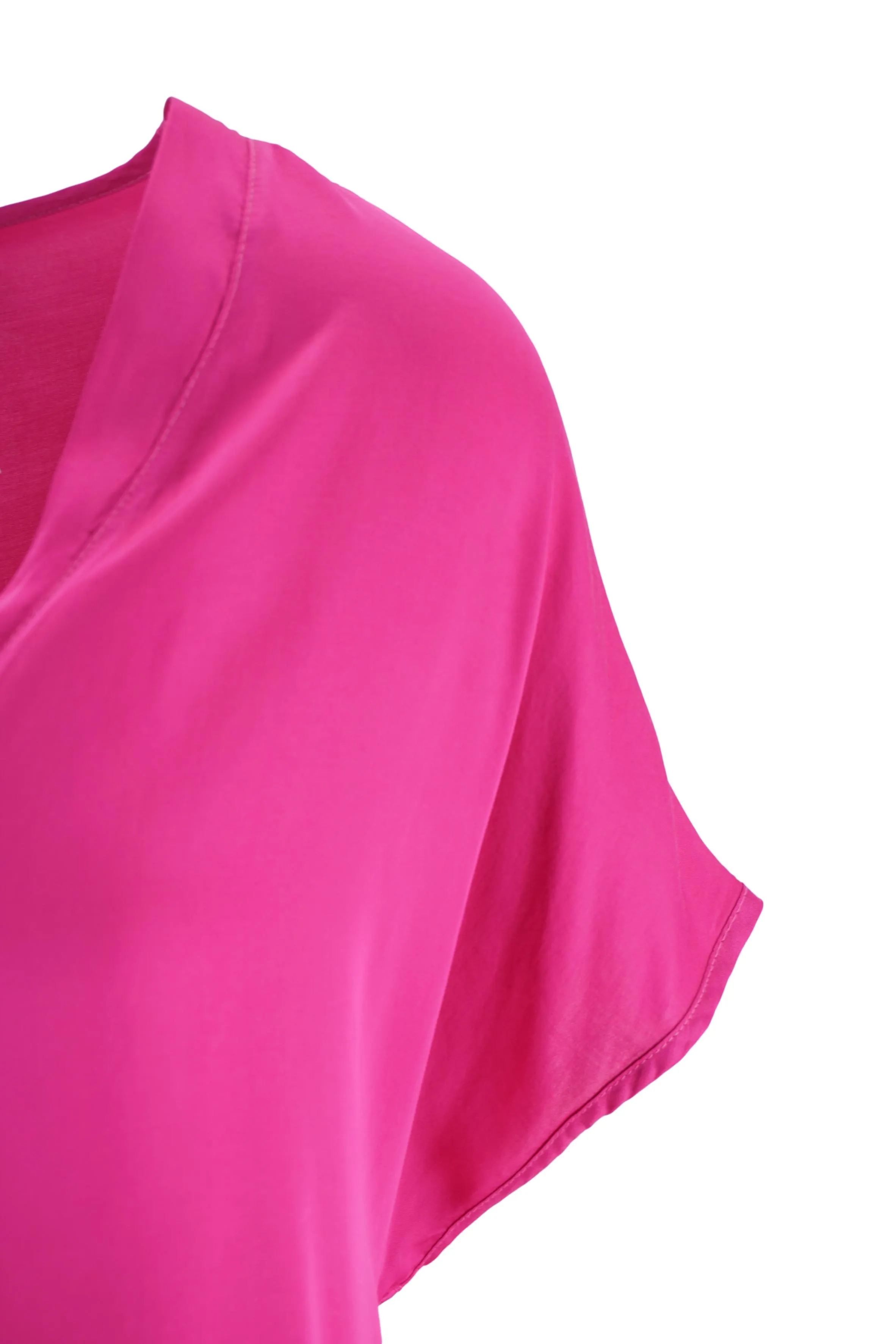 V-Neck Viscose Blouse / Fuchsia