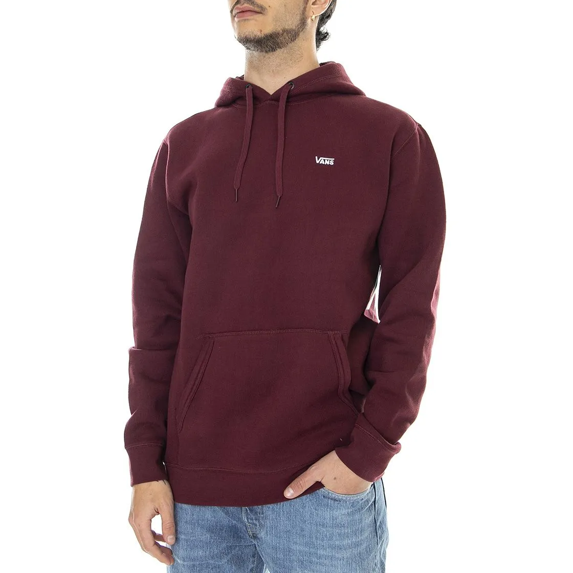 Vans Comfycush Po - Felpa con Cappuccio Uomo Bordeaux / Port Royale    