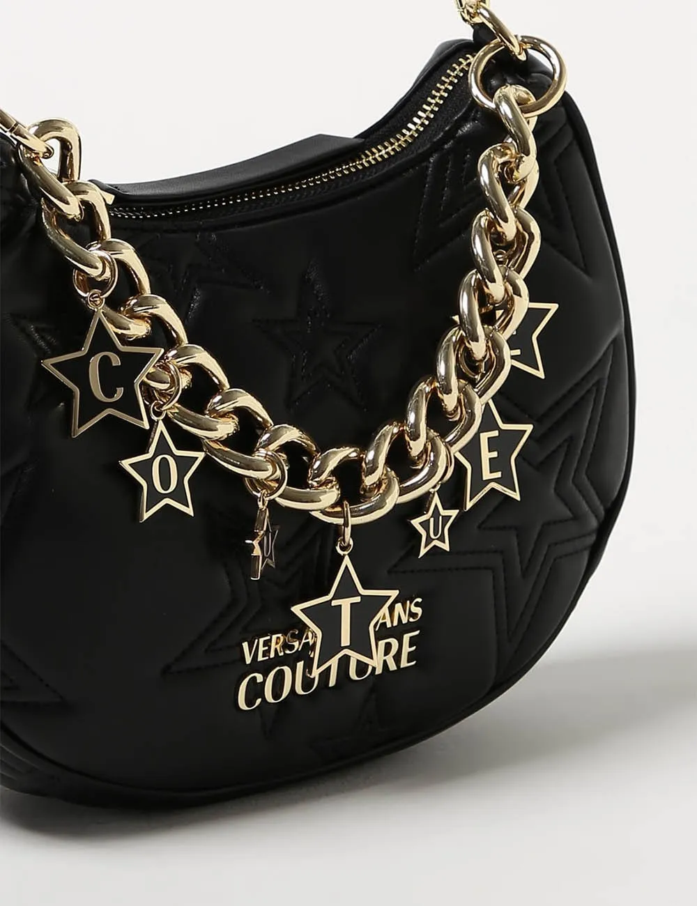 Versace Jeans Couture     Borsa a Tracolla in nappa sintetica trapuntata Nero
