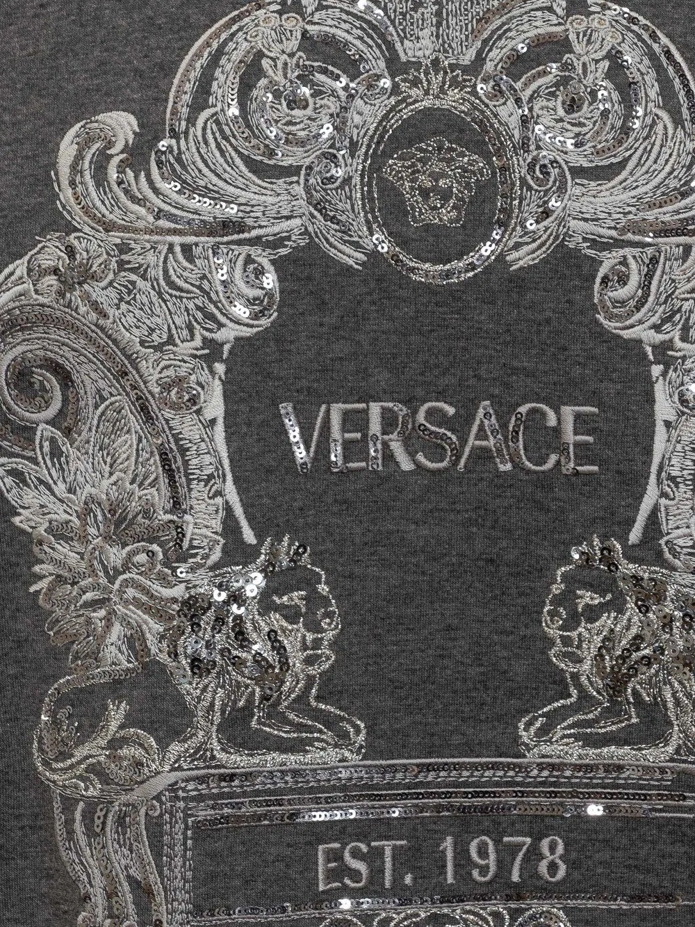 VERSACE T-Shirt Versace Cartouche in Paillettes 
