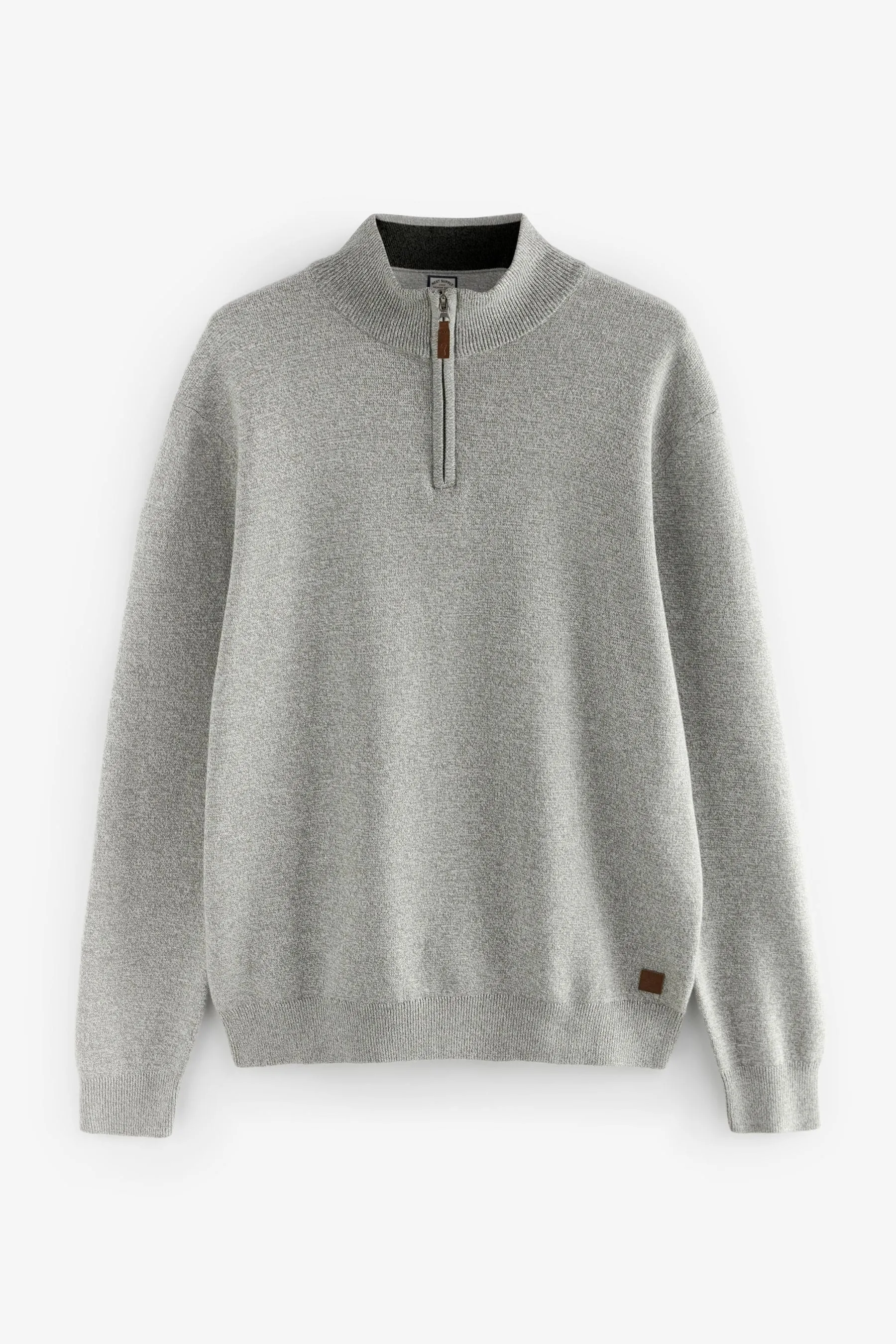 Vestibilità regolare 100% Cotton Premium Zip Neck Maglione    