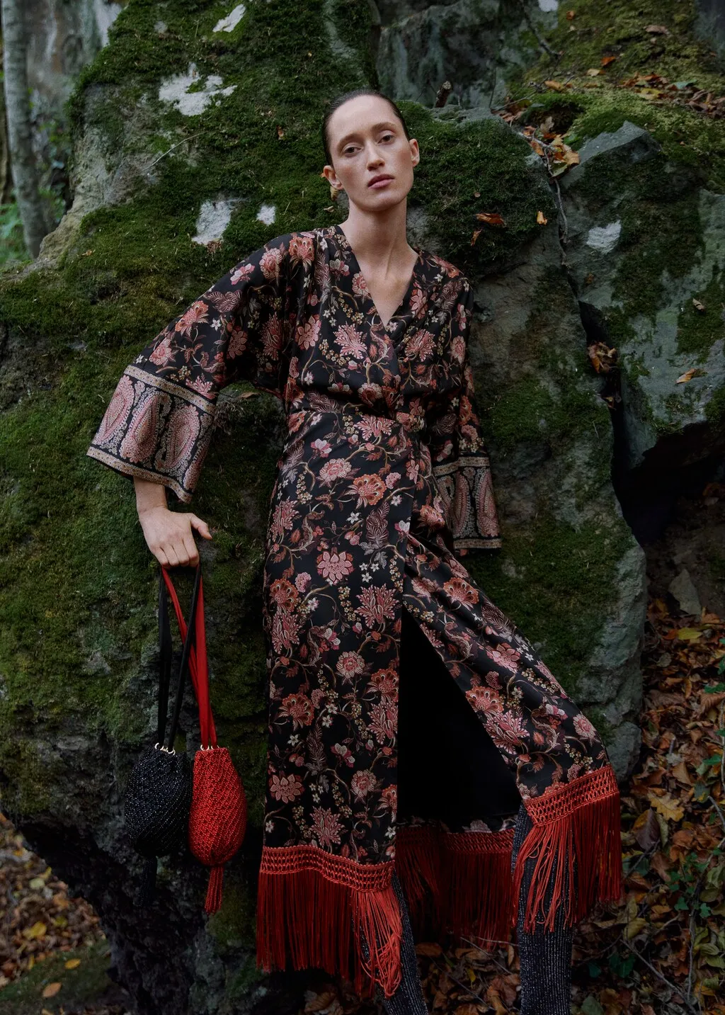 Vestito frange bordo inferiore