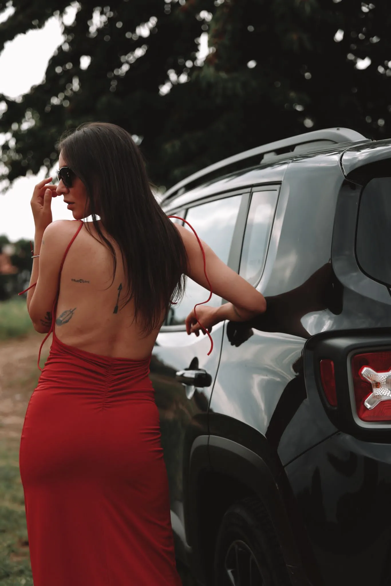 Vestito midi - ROSSO