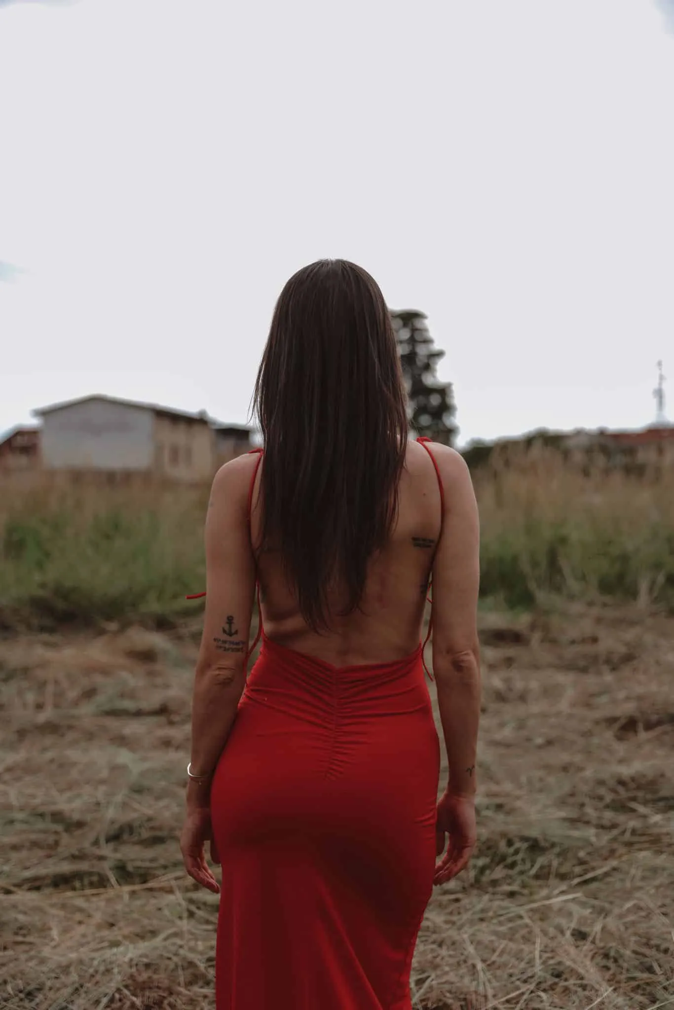 Vestito midi - ROSSO