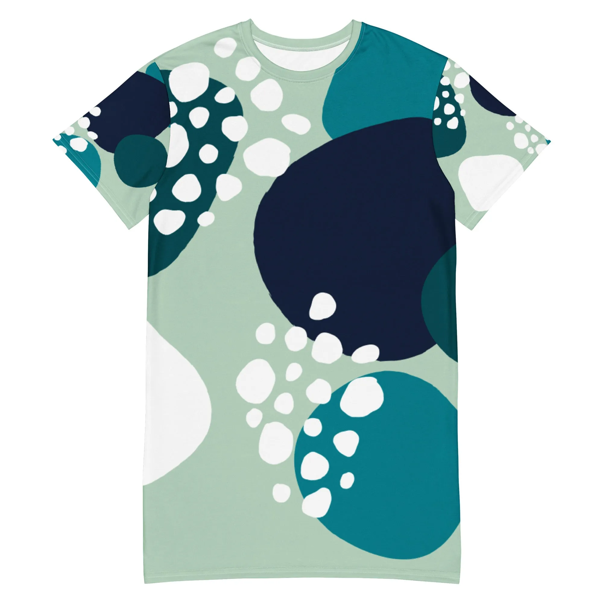 Vestito t-shirt da donna verde con cerchi