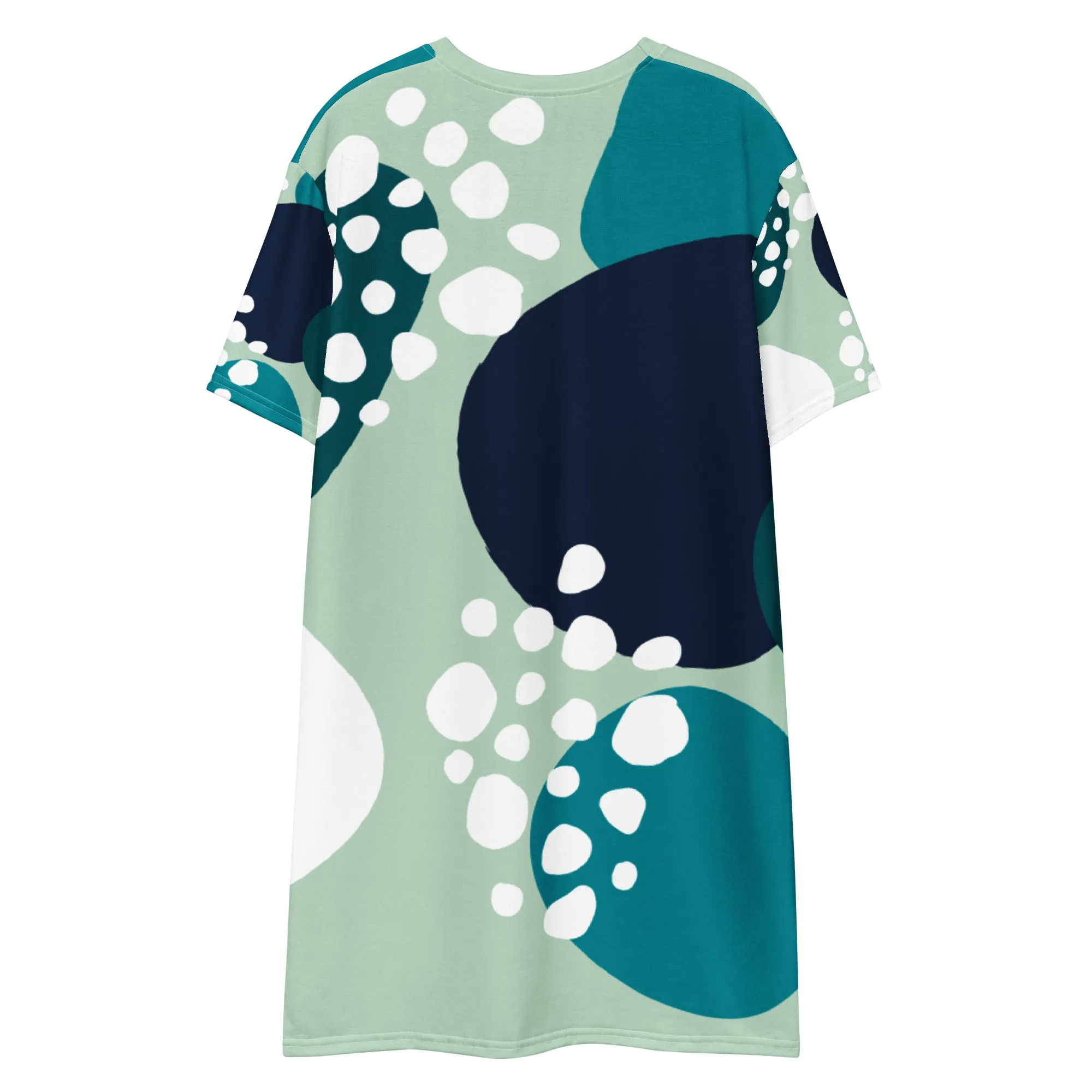 Vestito t-shirt da donna verde con cerchi